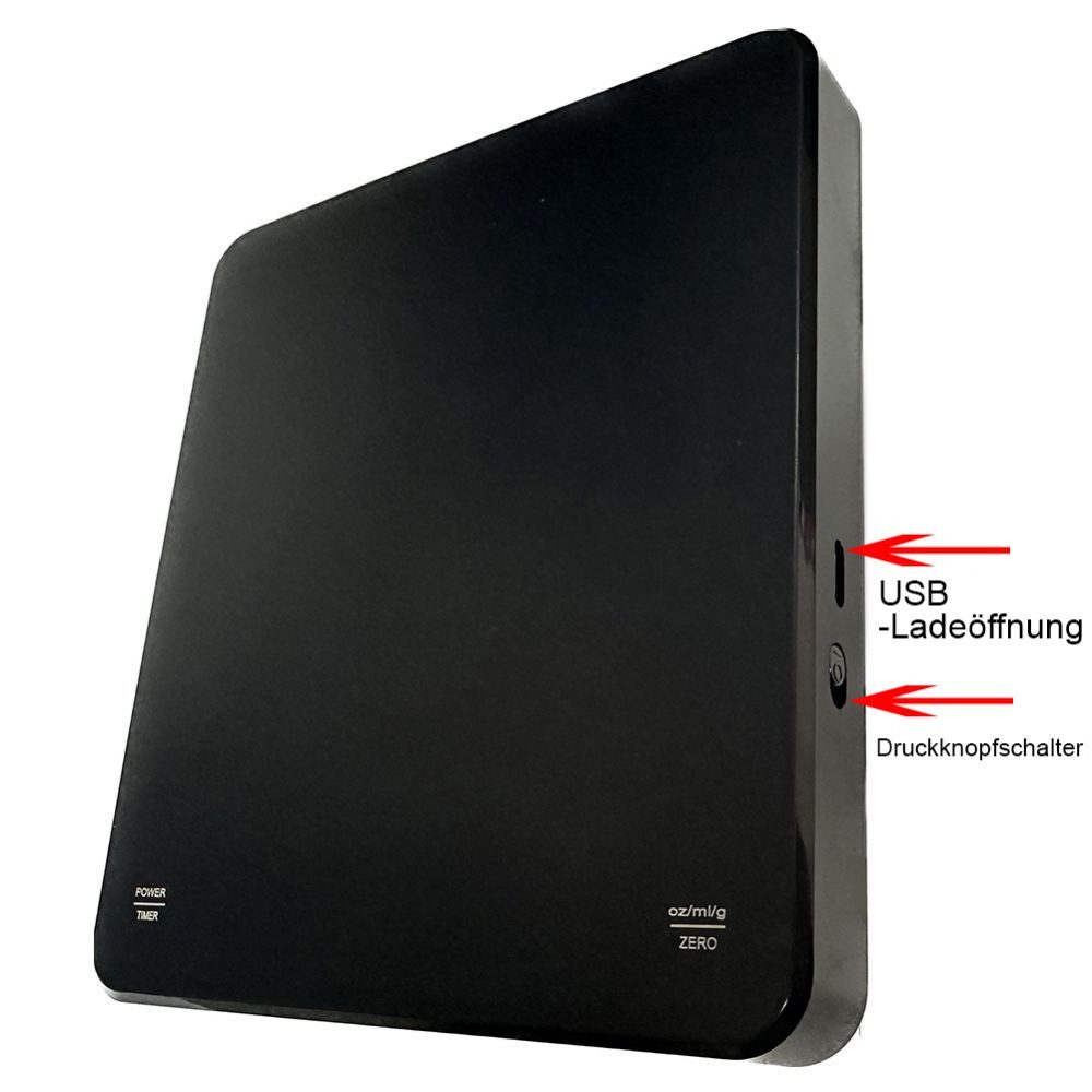 HUGERSTONE Küchenwaage 3 kg Küchenwaage Digital, Feinwaage Genauigkeit 1 Gramm, Kaffeewaage, (Packung, 1-tlg., Größe: 15x13x2,25cm), Küchenwage Mit automatische – Bild 5 von 5
