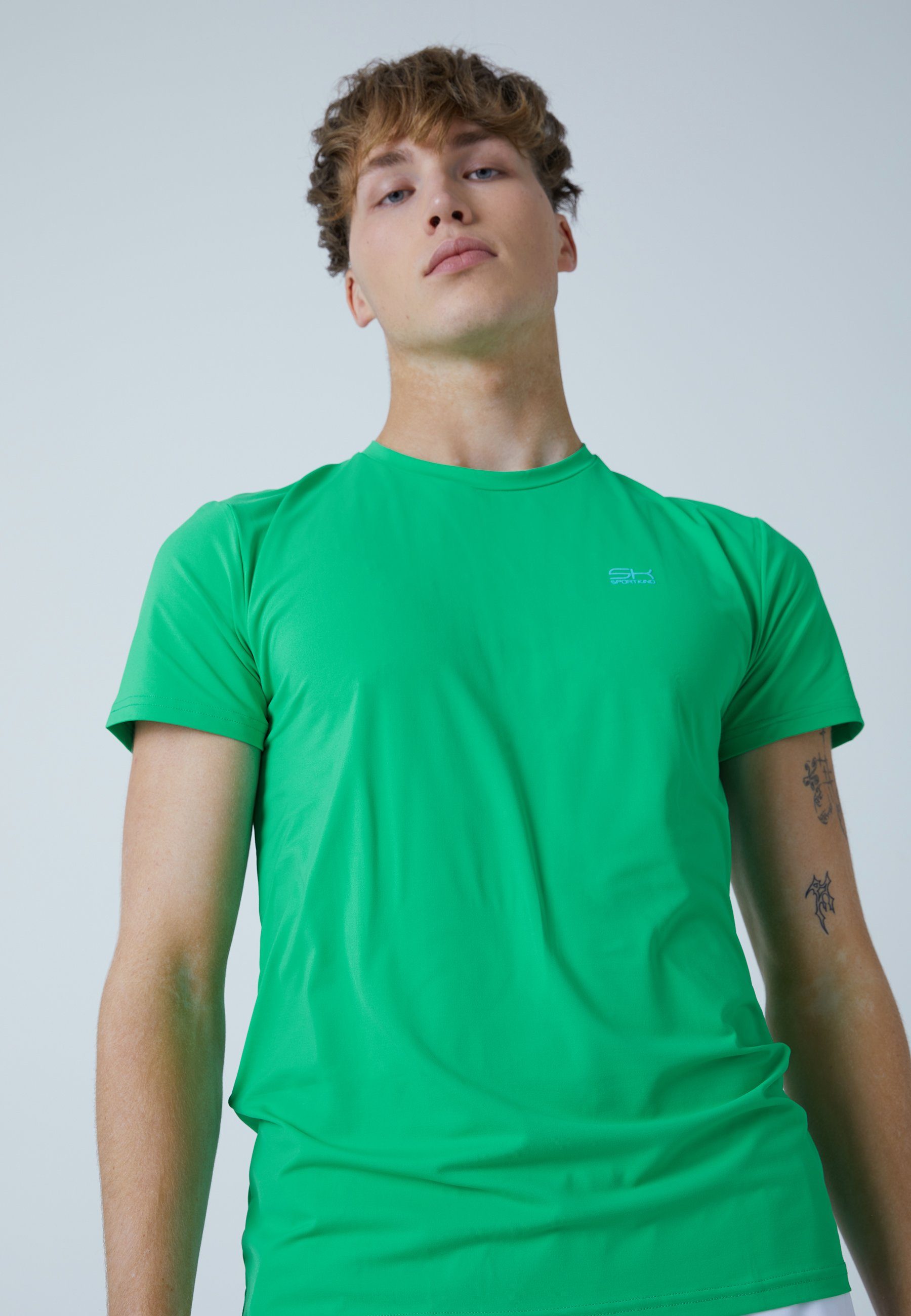 Funktionsshirt Rundhals grün Tennis SPORTKIND & T-Shirt Herren Jungen