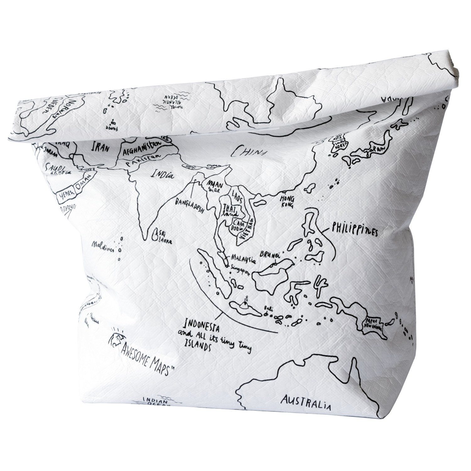 Awesome Maps Lunchbox Lunch Bag / Kühltasche "Sketch Map"