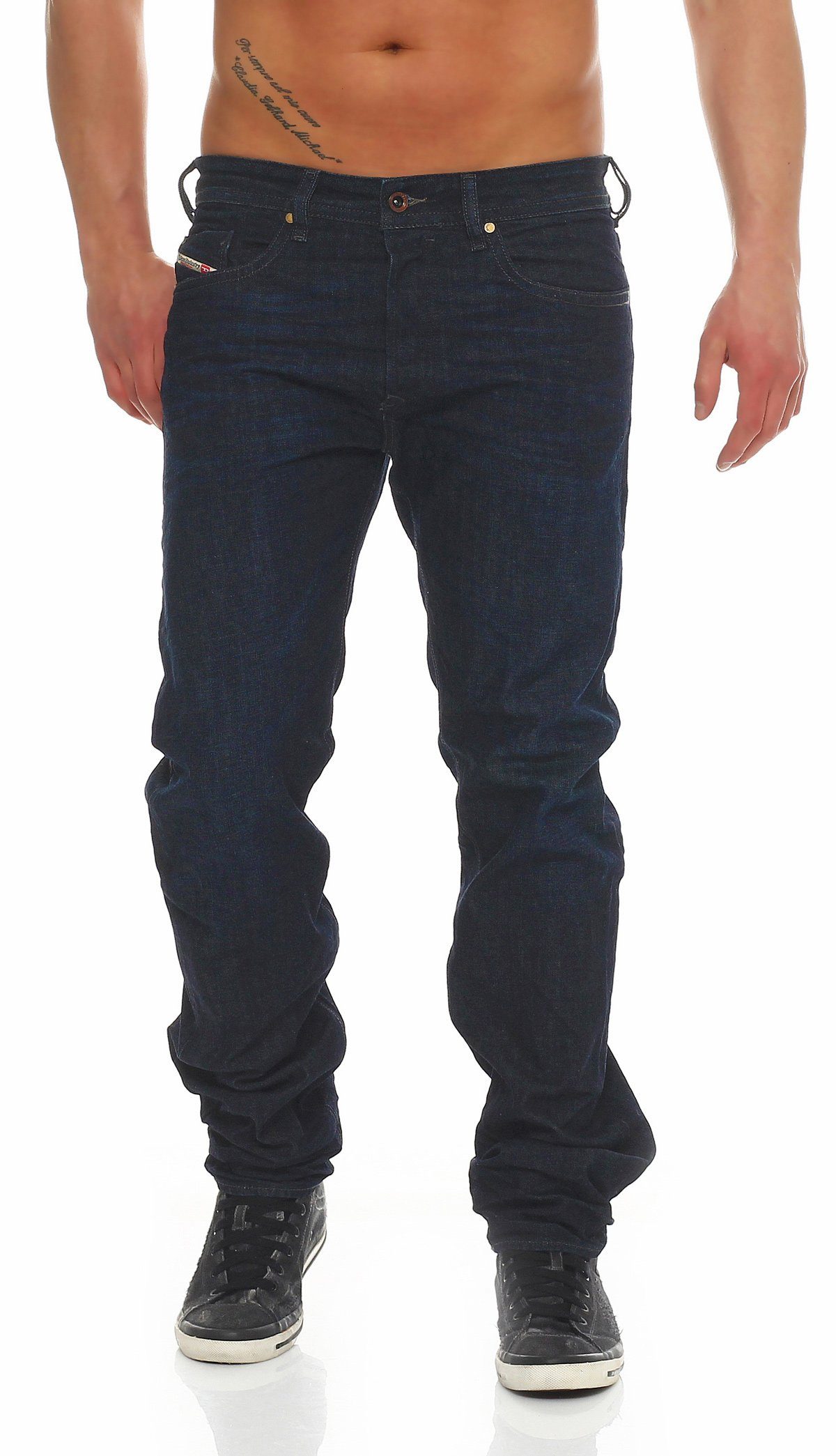 Diesel Regular-fit-Jeans Herren Buster 0823K L30 Blau, 5-Pocket-Style, W28 Größe