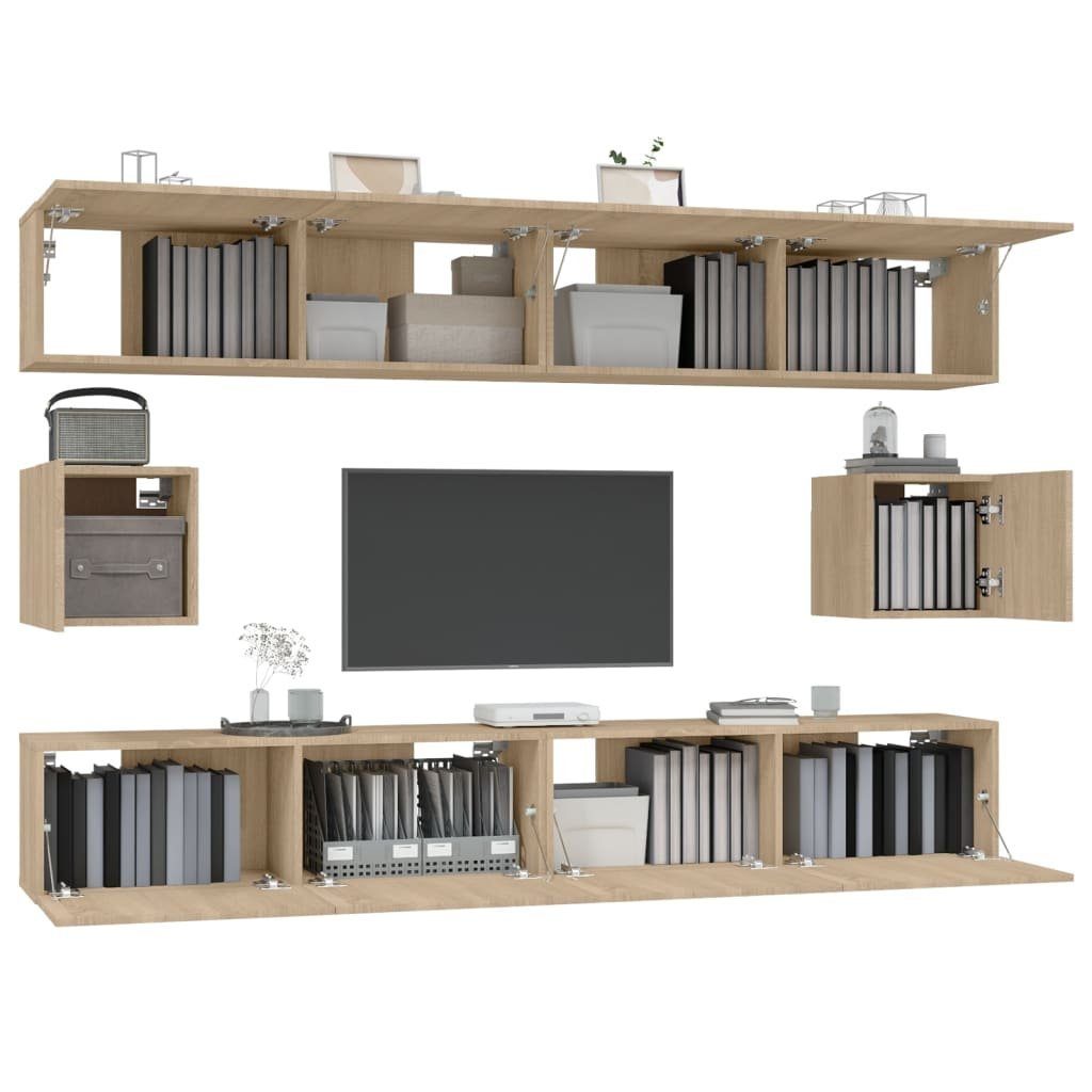 Sonoma-Eiche furnicato TV-Schrank TV-Schrank-Set Holzwerkstoff 6-tlg.