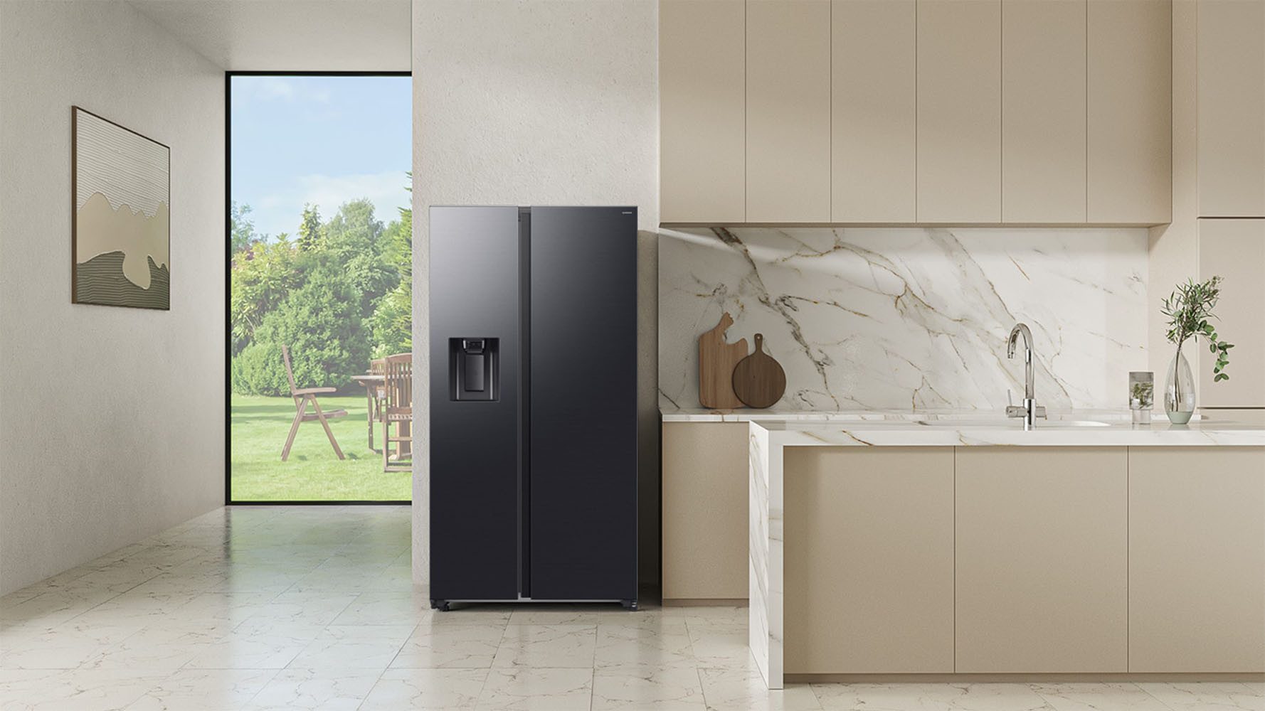 Samsung Side-by-Side RS70F RS70F66KBFEF, 178 cm hoch, 91,2 cm breit, Eis- und Wasserspender, Al Energy Mode, No Frost+