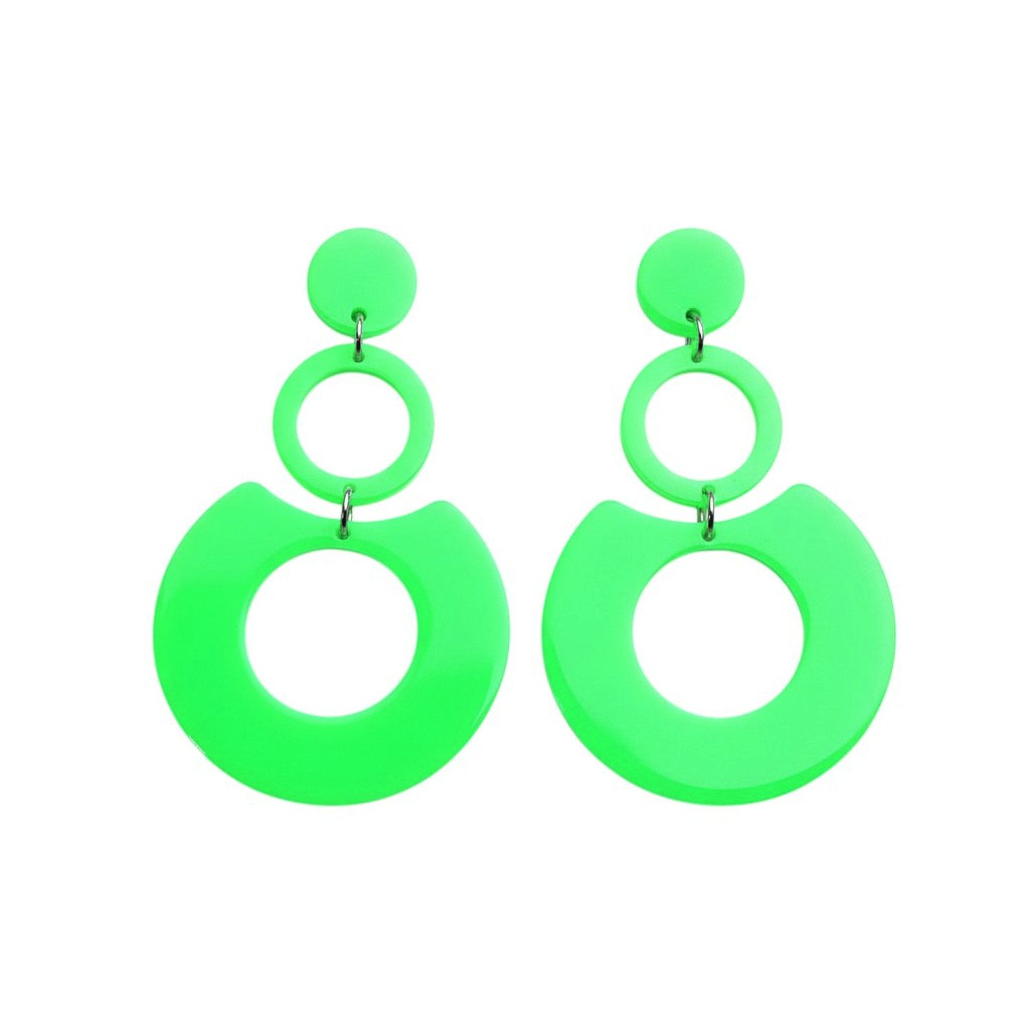 KARMA Paar Ohrhänger Damen Ohrringe bunt 6 cm vers. Farben (Statement-Ohrschmuck, 2-tlg., Sommer Accessoire), modern Damenohrringe Kreis groß