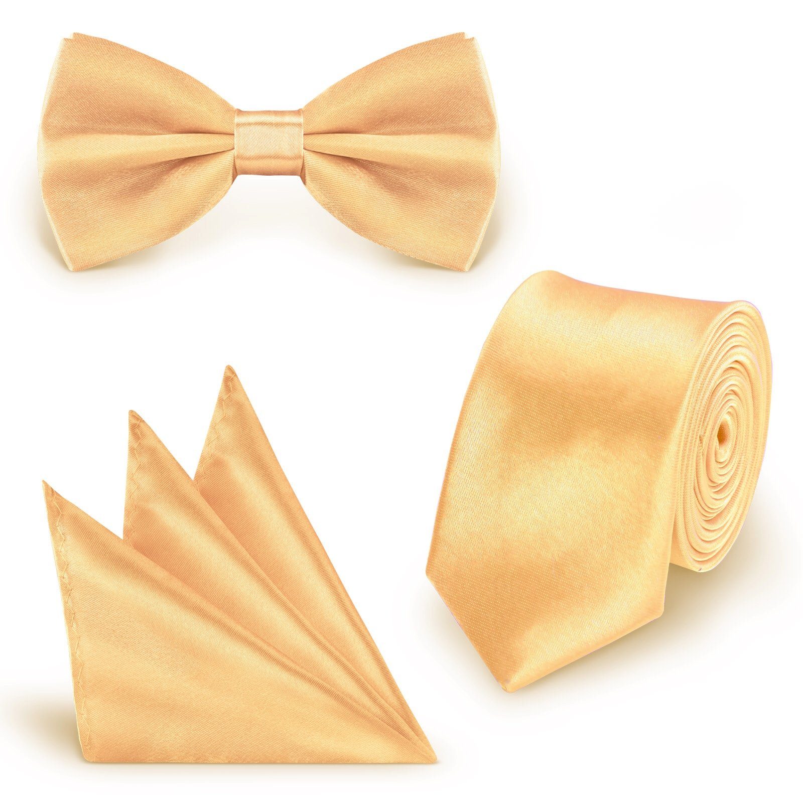 StickandShine Krawatte Krawatte Fliege Einstecktuch SET 3 Teilig Uni Polyes günstig online kaufen