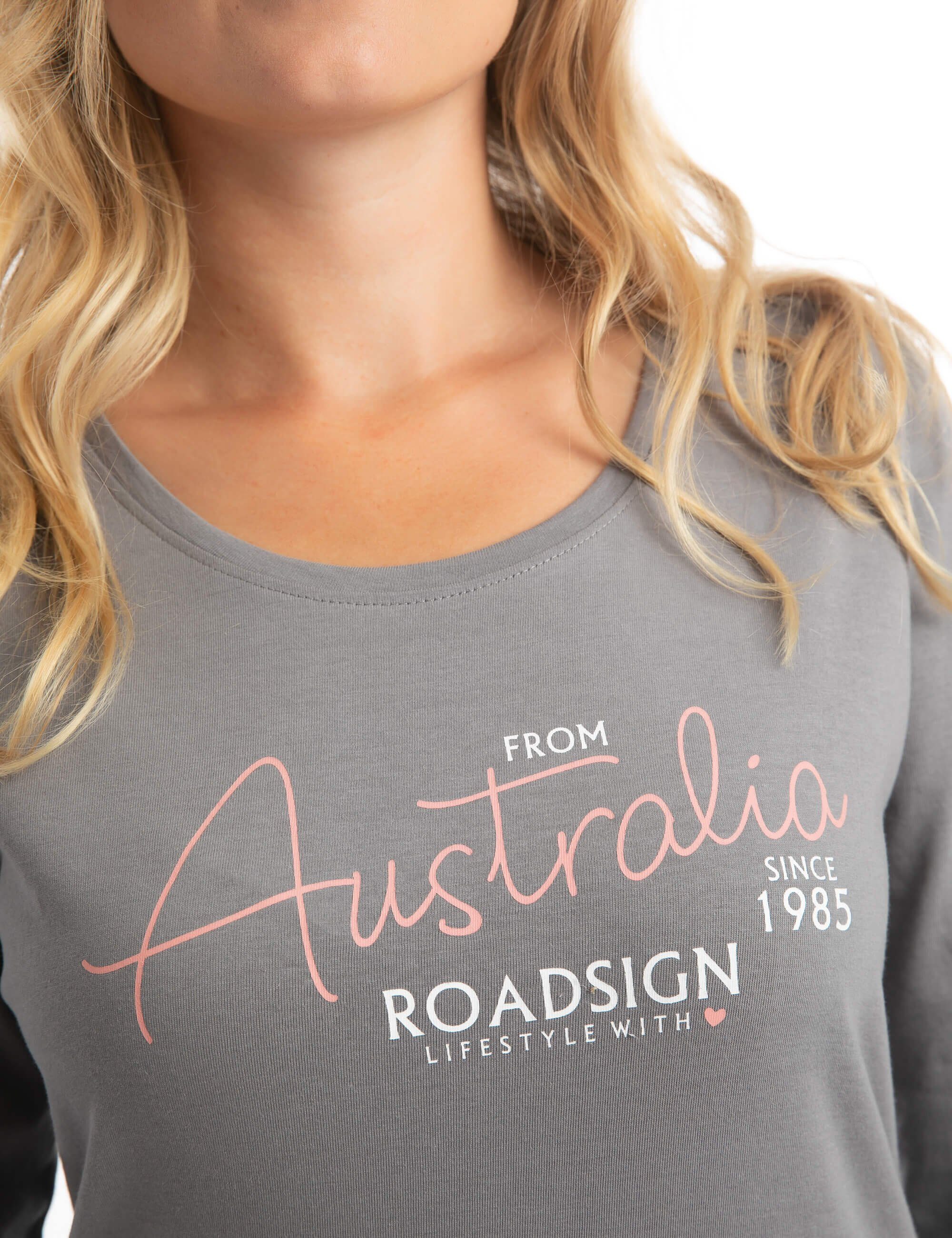 ROADSIGN australia Langarmshirt Australia (1, 1-tlg., 1) mit Aufdruck & Rundhalsausschnitt - aus 100% Baumwolle
