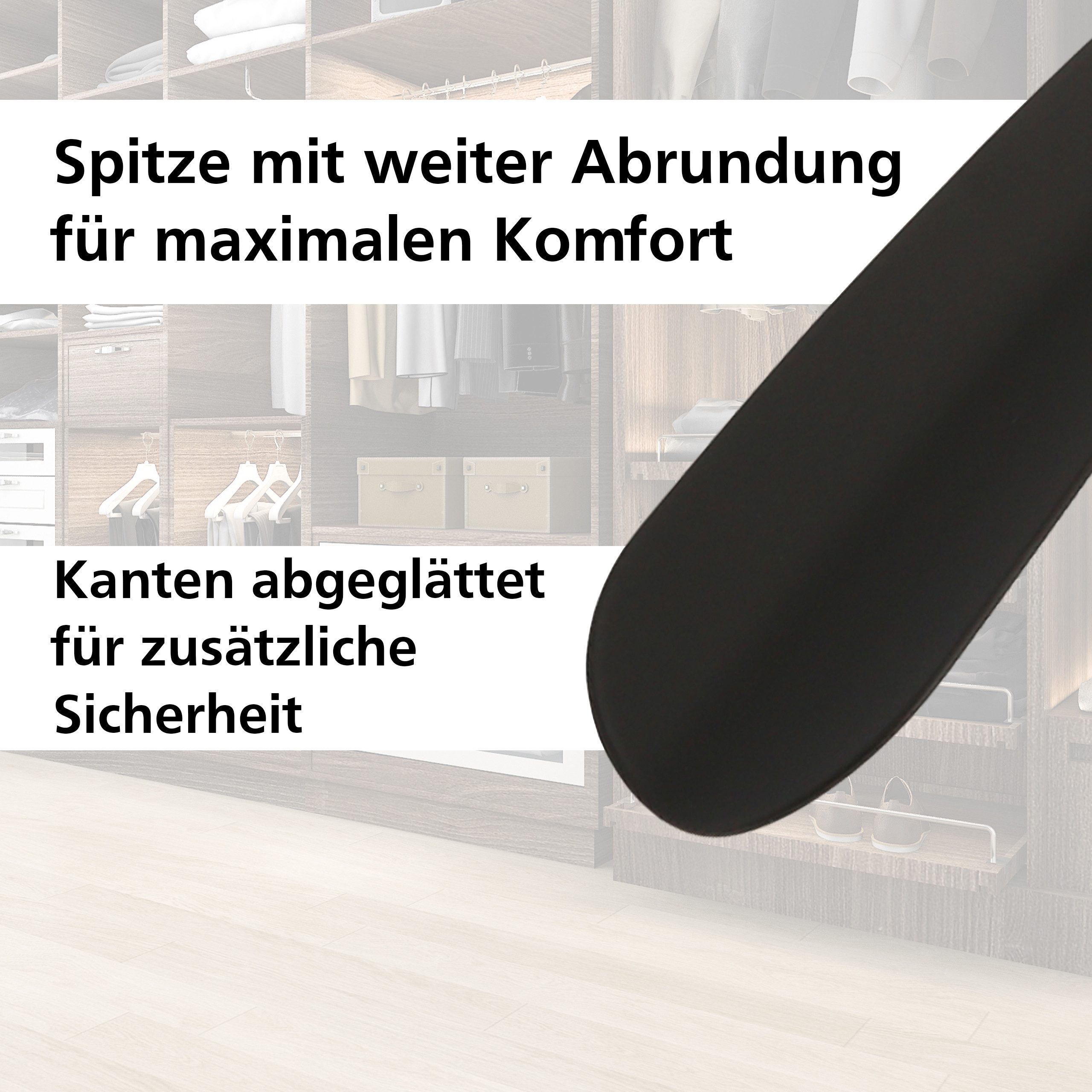 Lantelme Schuhlöffel 3 Stück Set 35cm Farbwahl Kunststoff Schuhanzieher Schuhanziehhilfe (3-tlg), Perfekt für Sneaker, Sportschuhe, Kinder Schuhe, Deutsche Herstellung