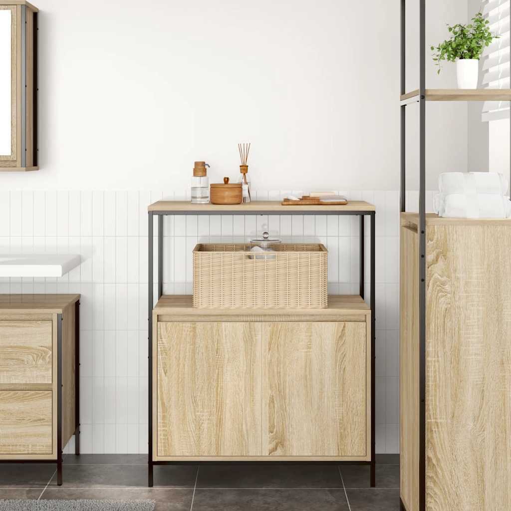 vidaXL Badezimmerspiegelschrank Badschrank mit Regalen Sonoma-Eiche 76,5x35 günstig online kaufen