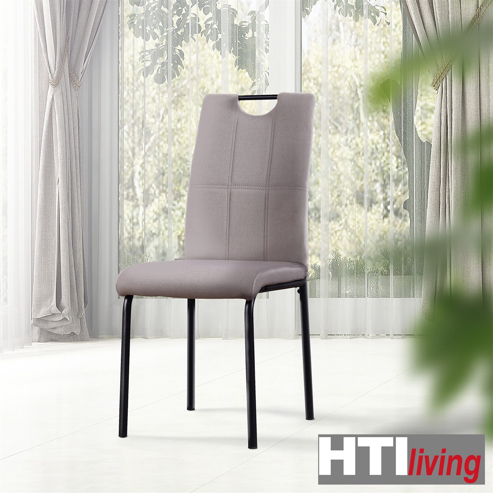 HTI-Living Polsterstuhl Esszimmerstuhl Denton Webstoff Beige 4er-Set (Set, 4 St), Polsterstuhl