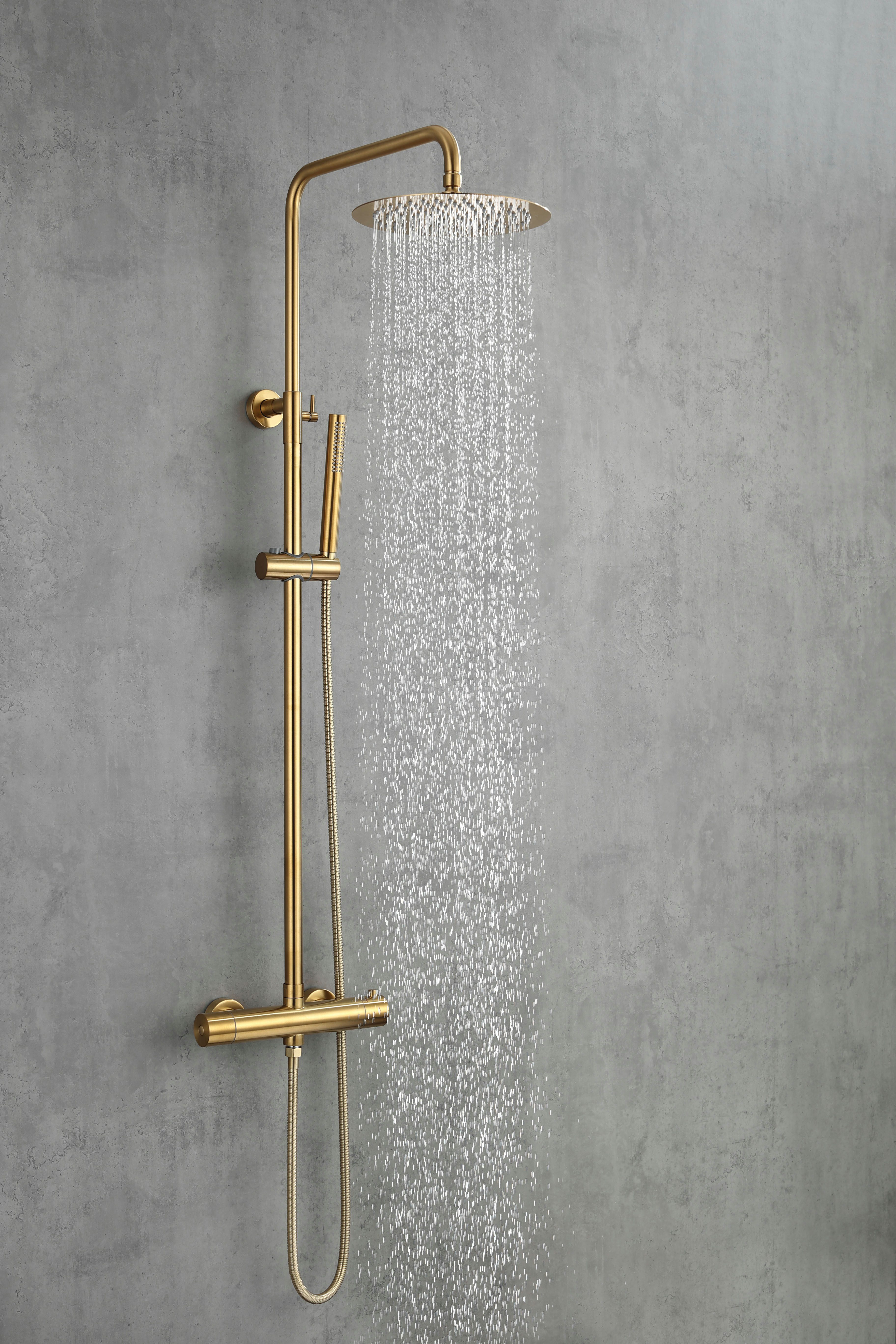 welltime Duschsystem Sanddorn, Höhe 135 cm, 1 Strahlart(en), Set, Überkopfbrause, Regendusche Wellnessdusche in verschiedenen Farben