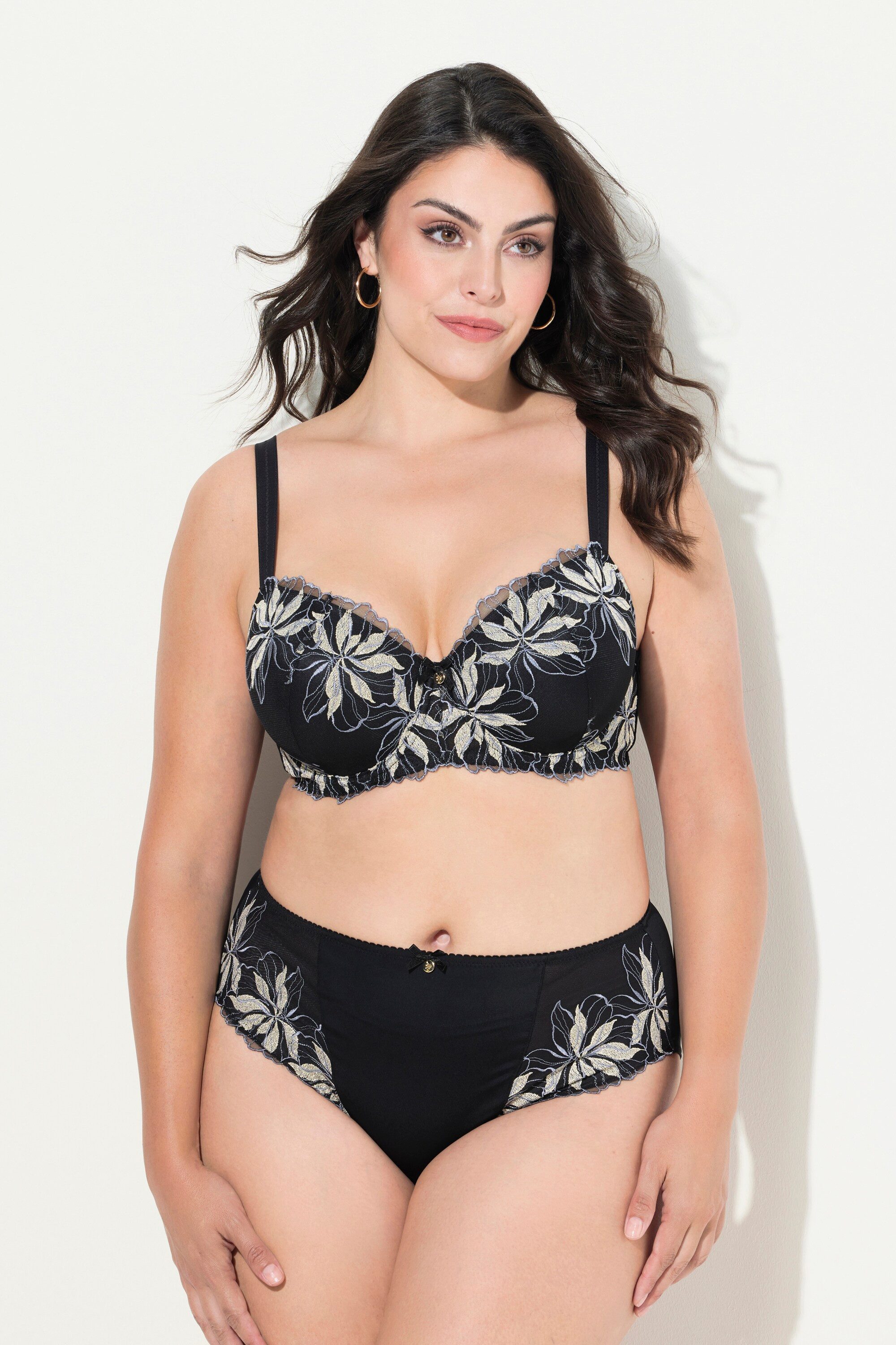 Slip TRUYOU Midislip florale Stickerei Mikrofaser