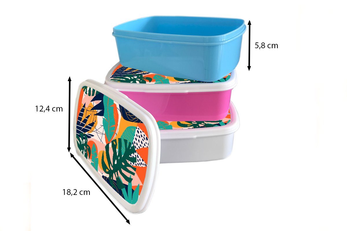 Kinder, Formen für Dschungel Brotbox Kunststoff, Mädchen, Farben MuchoWow Snackbox, Mädchen Kinder, Jungen - rosa - - Kunststoff Lunchbox Erwachsene, Brotdose - - (2-tlg),