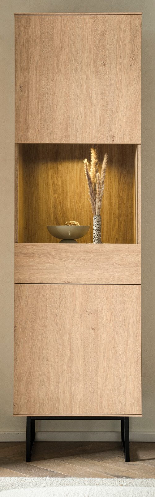 Furn.Design Standvitrine Breda (Vitrinenschrank in Stone Eiche Dekor, 58 x günstig online kaufen