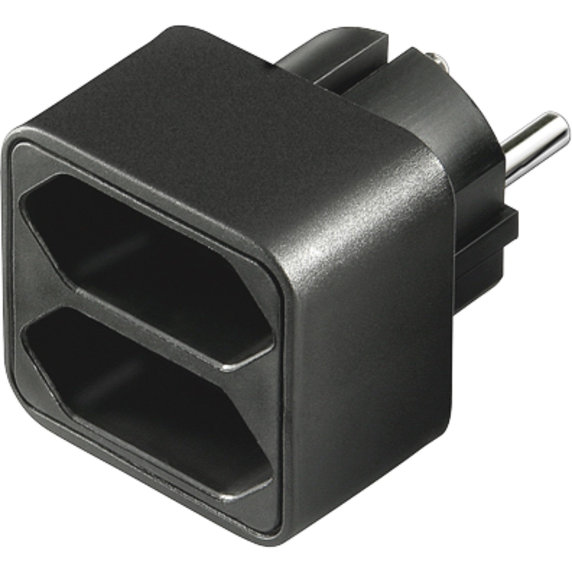 goobay Stromadapter 1x Schutzkontakt > 2x Euro, Adapter