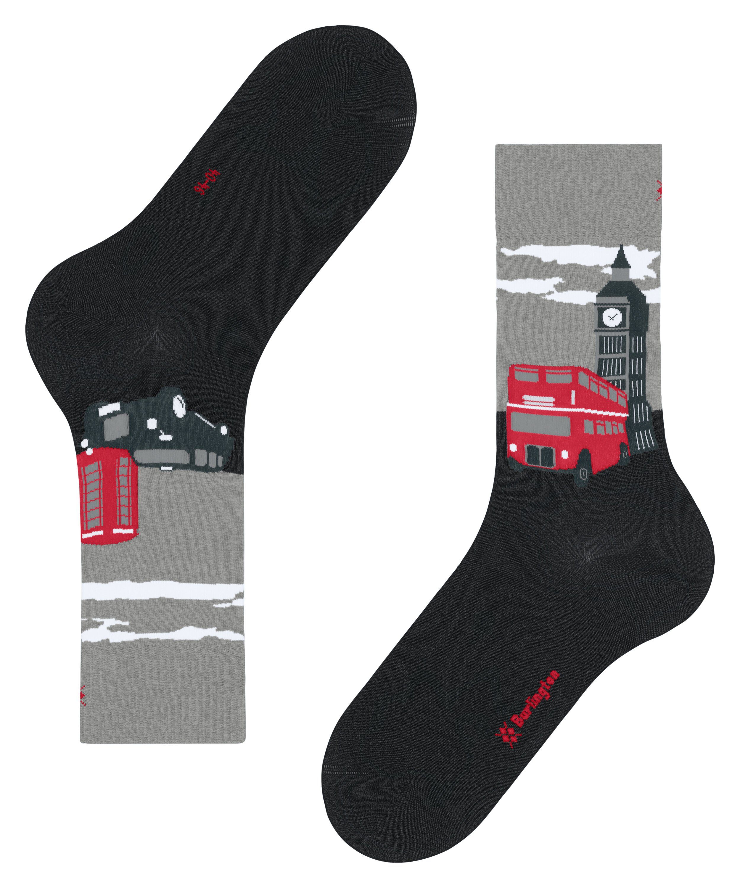 (1-Paar) black Socken London Burlington (3000)