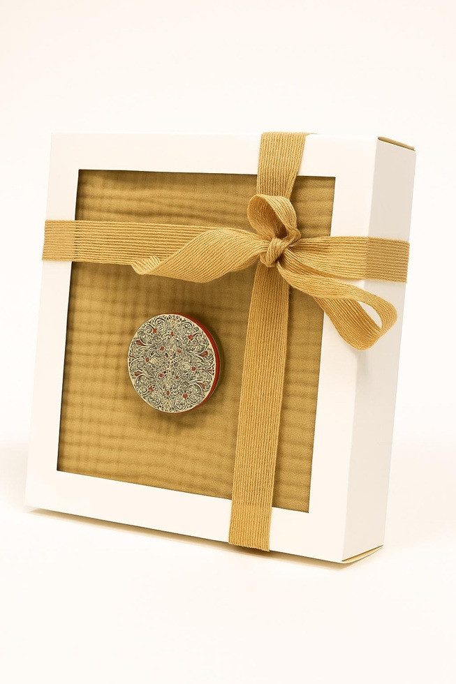 Plaid Set Musselin Plaid mit eingenähtem Saum und einer Kerze, Sandiik, Made in Stuttgart