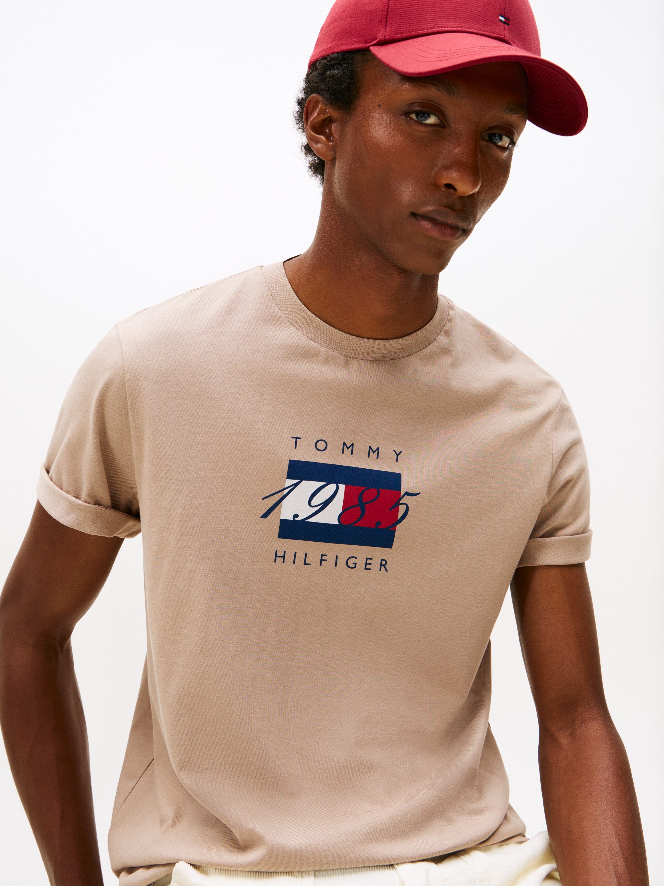 Tommy Hilfiger T-Shirt LINEAR FLAG GRAPHIC Rundhals, regular fit, Jersey günstig online kaufen