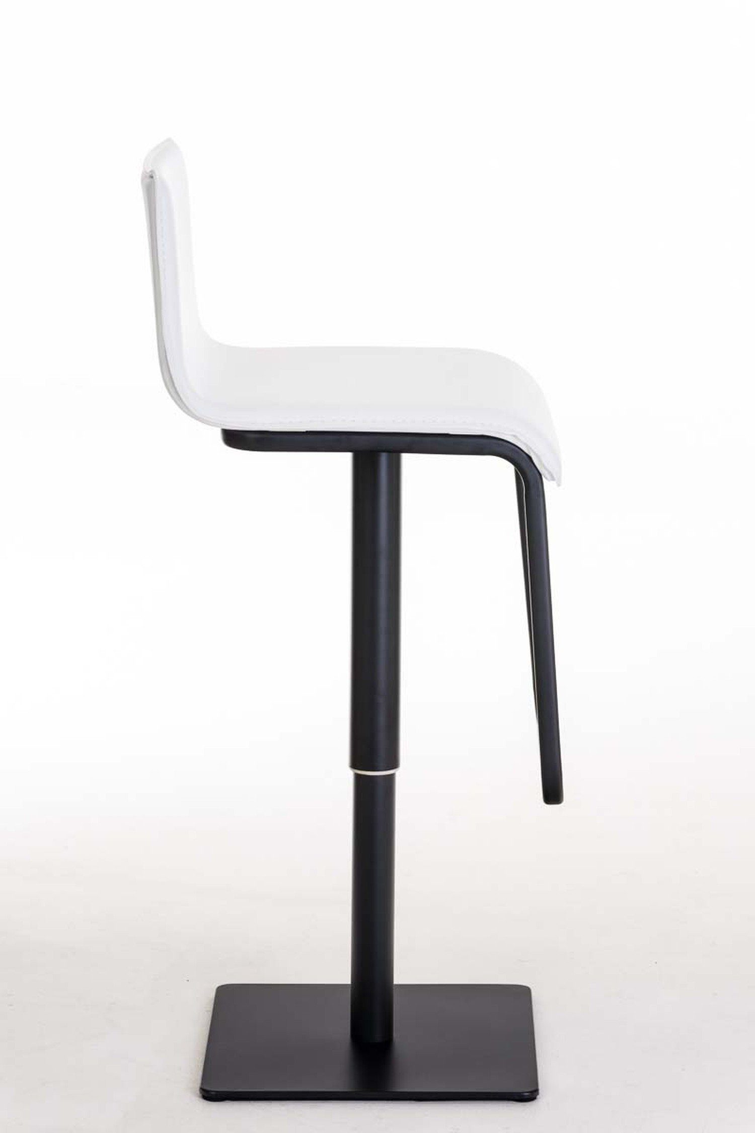 360° - & (mit Weiß Kunstleder Barhocker Sitzfläche: Küche), Lima - für Hocker drehbar schwarz - matt - höhenverstellbar Theke Metall Fußstütze TPFLiving