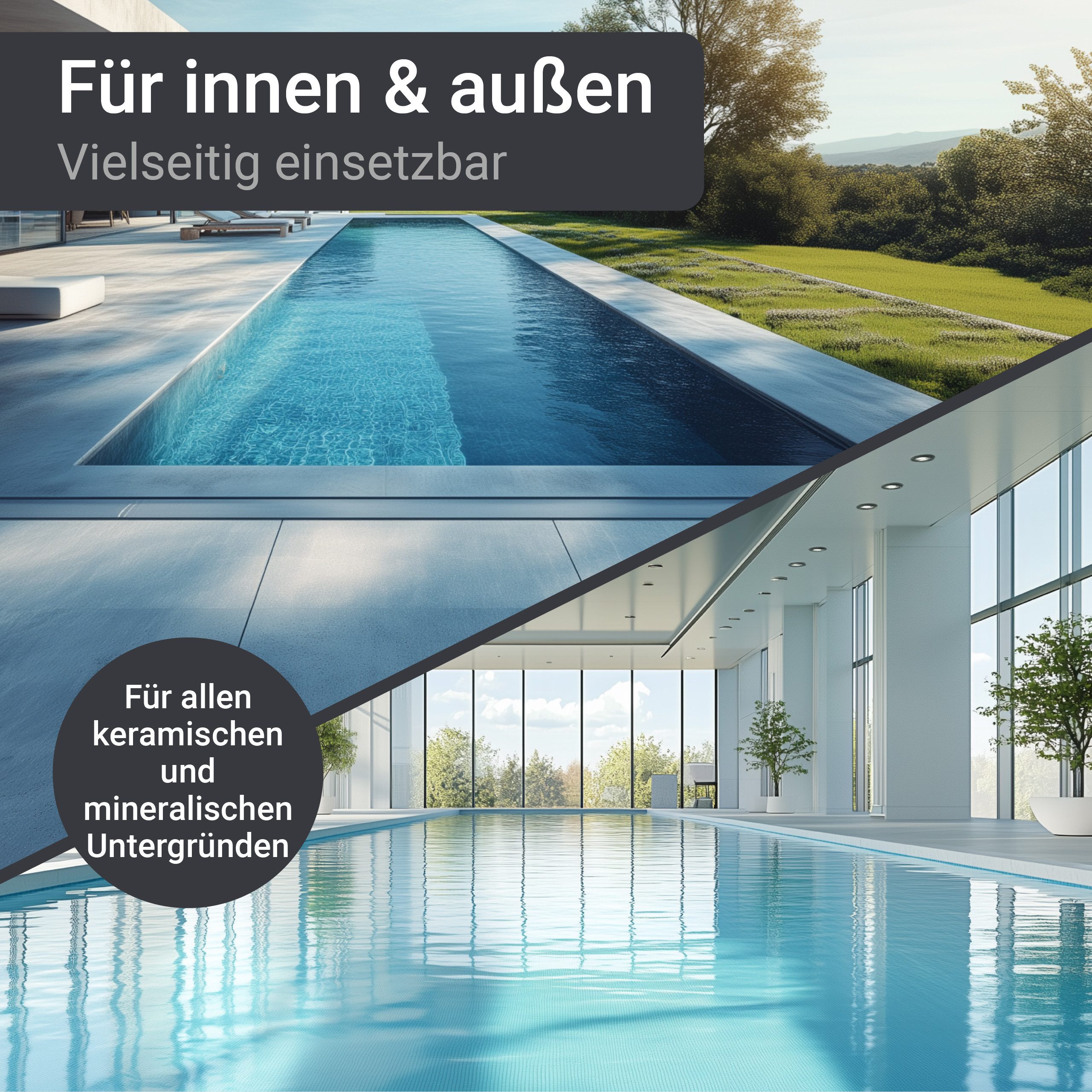 WO-WE Fliesengrundierung Schwimmbadfarbe Grundierung Spezial Haftgrund für Poolfarbe, 1-10kg, Hohe Ergiebigkeit