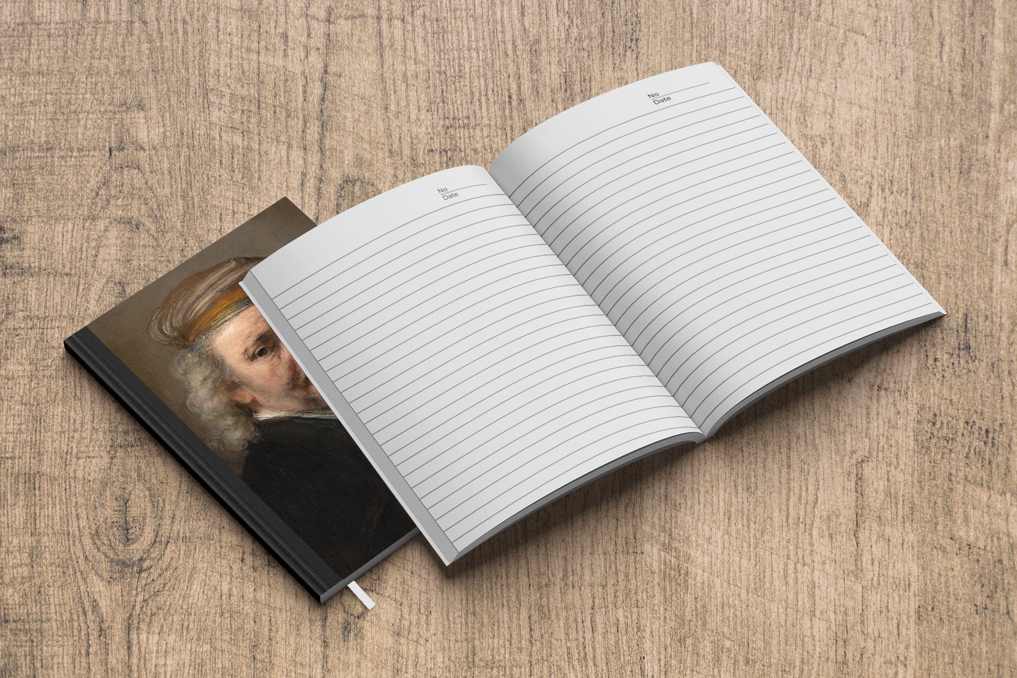 Gemälde Notizbuch Rijn, Seiten, van Journal, MuchoWow Merkzettel, 98 Selbstbildnis - Rembrandt Tagebuch, Notizheft, A5, von Haushaltsbuch