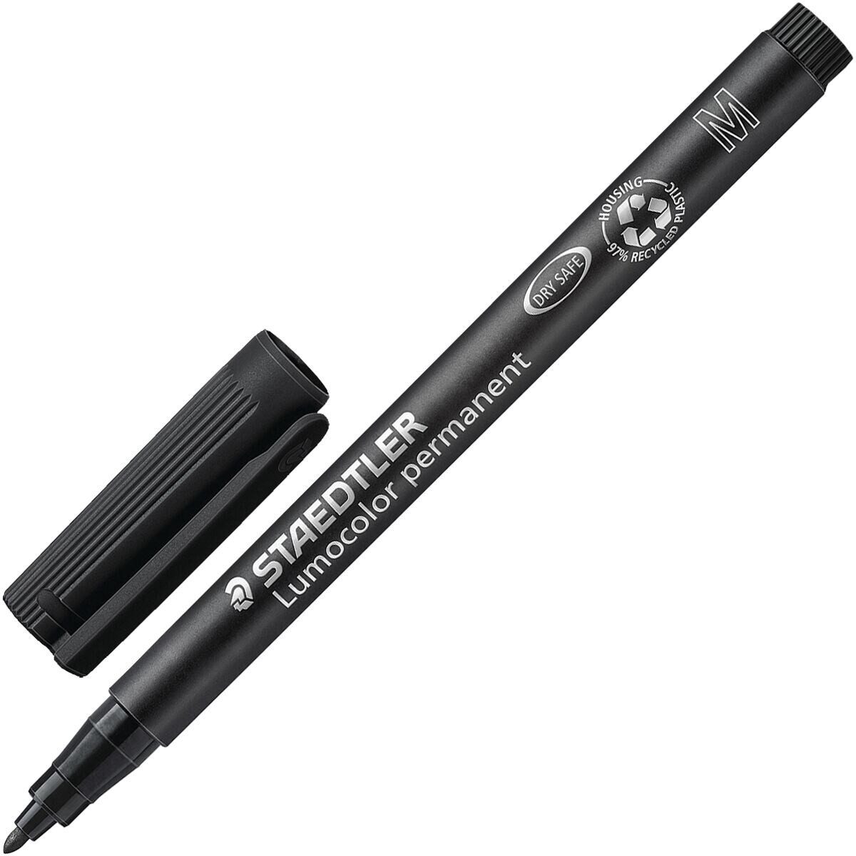 STAEDTLER Permanentmarker Lumocolor permanent M, (1-tlg), wisch- und wasserfest