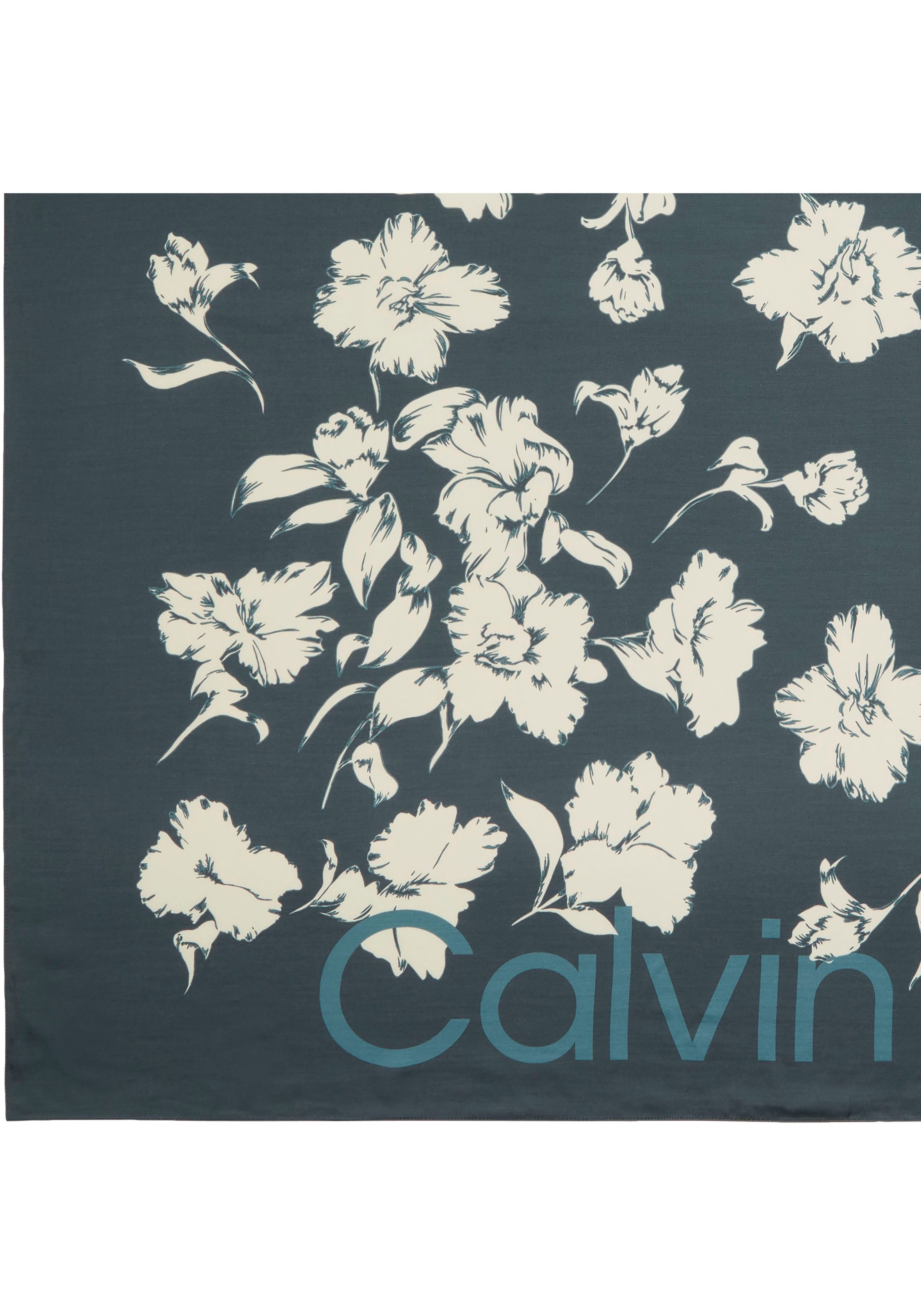 Calvin Klein Modetuch ALLOVER FLORAL SQUARE SCARF, Mit Blumenmuster für einen schicken Auftritt