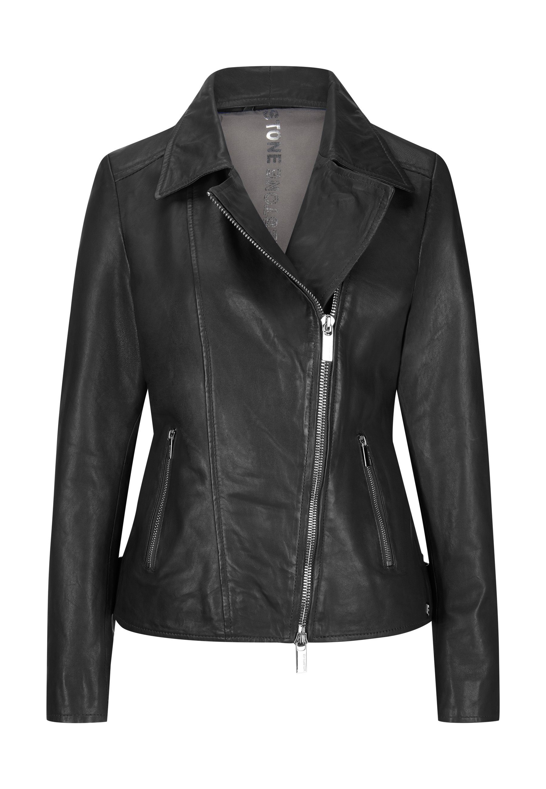 Milestone Bikerjacke MSInka mit 2-Tone Wachseffekt Schwarz