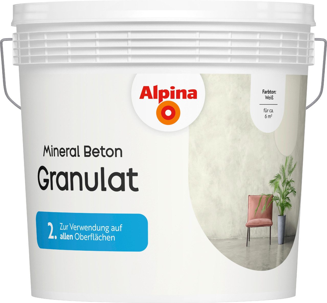 Alpina Wandfarbe Alpina Mineral Beton Granulat weiß 6 kg