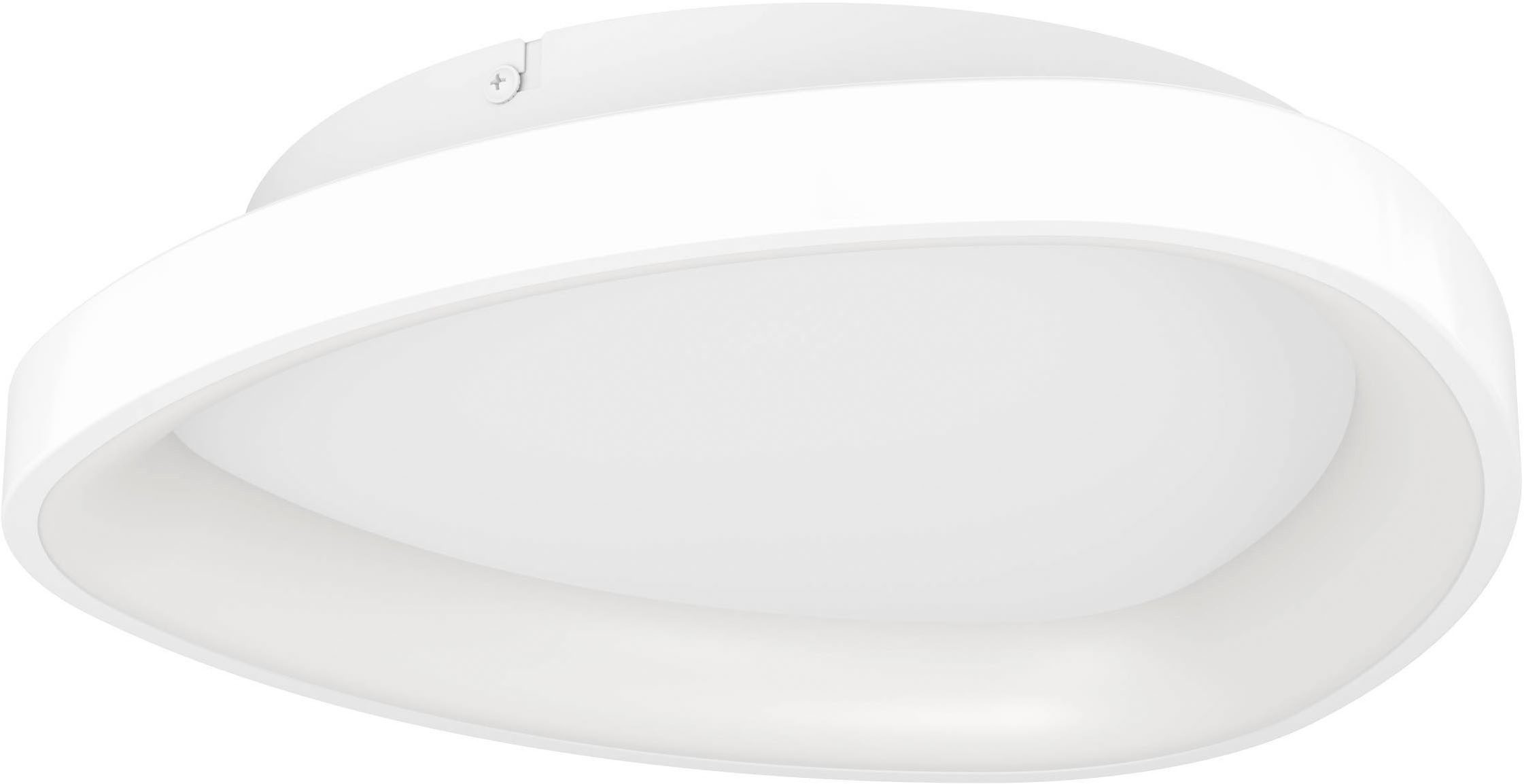 EGLO Deckenleuchte Lortello Deckenlampe, dreieckige Bürolampe, Metall und Kunststoff, Dimmfunktion, LED fest integriert, Kaltweiß, Neutralweiß, Warmweiß, Wand-/Deckenleuchte - H7,5 x Ø35 cm - weiß - 12W inkl.