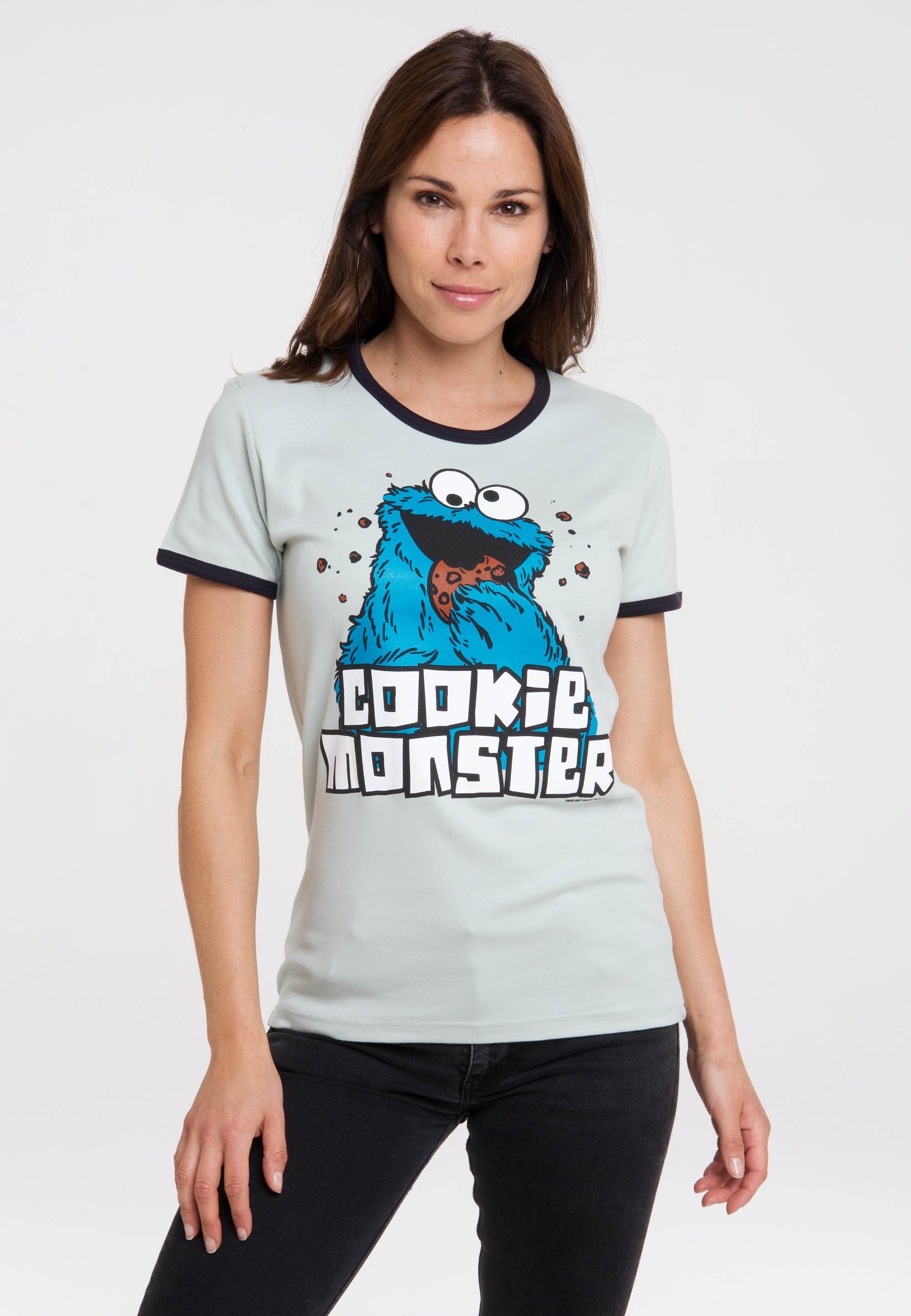 LOGOSHIRT T-Shirt Sesamstrasse - Krümelmonster mit lizenziertem Print