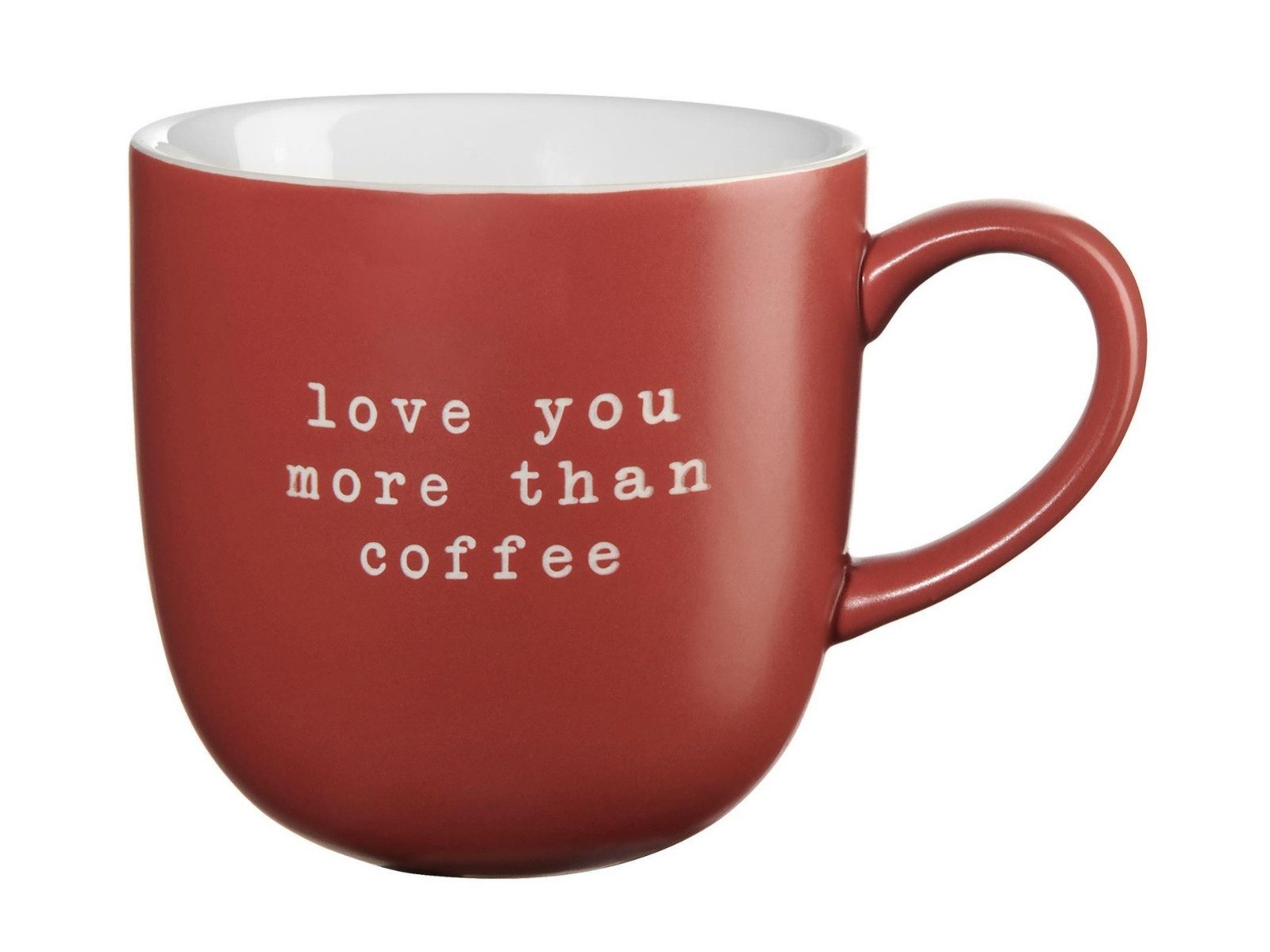 ASA SELECTION Becher hey! Henkelbecher love you more than coffee 0,35l, New Bone China
