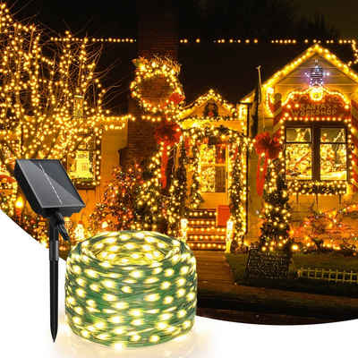 Elegear Lichterkette 30M 300LEDs Solar Lichterkette, Weihnachten Deko Gartenleuchte, 300-flammig, Solar/USB für Innen und Außen
