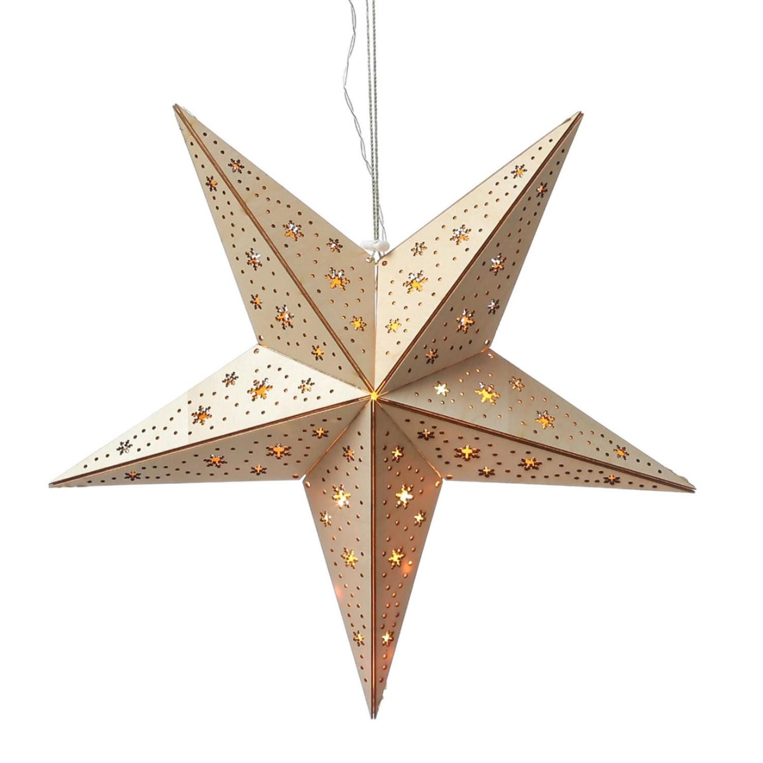 MARELIDA LED Stern LED Holzstern Weihnachtsstern Leuchtstern 10LED Fensterd günstig online kaufen