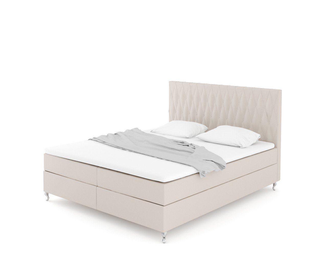 Sofa Dreams Boxspringbett Vanaveral (Designerbett Bett, 6 Teile), Bett in Kunstleder oder Samtstoff, Matratze, Topper, mehrere Liegemaße
