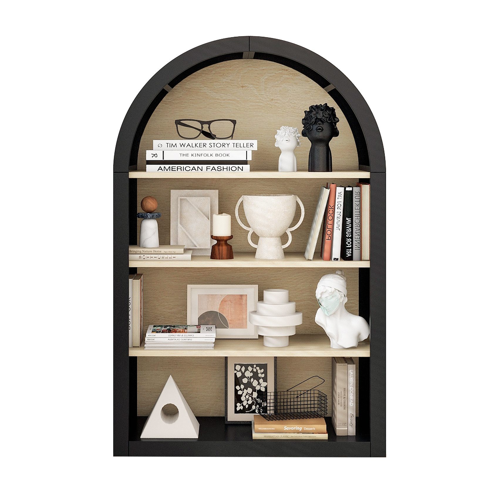 OKWISH Bücherregal Standregal mit gewölbtem Design, günstig online kaufen