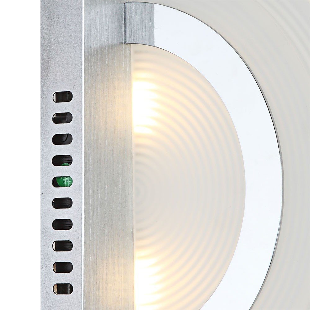 Glas Aluminium LED Globo Leuchtmittel Beleuchtung satiniert 10 Wandleuchte Watt Wandleuchte, inklusive, LED Wandlampe Warmweiß,