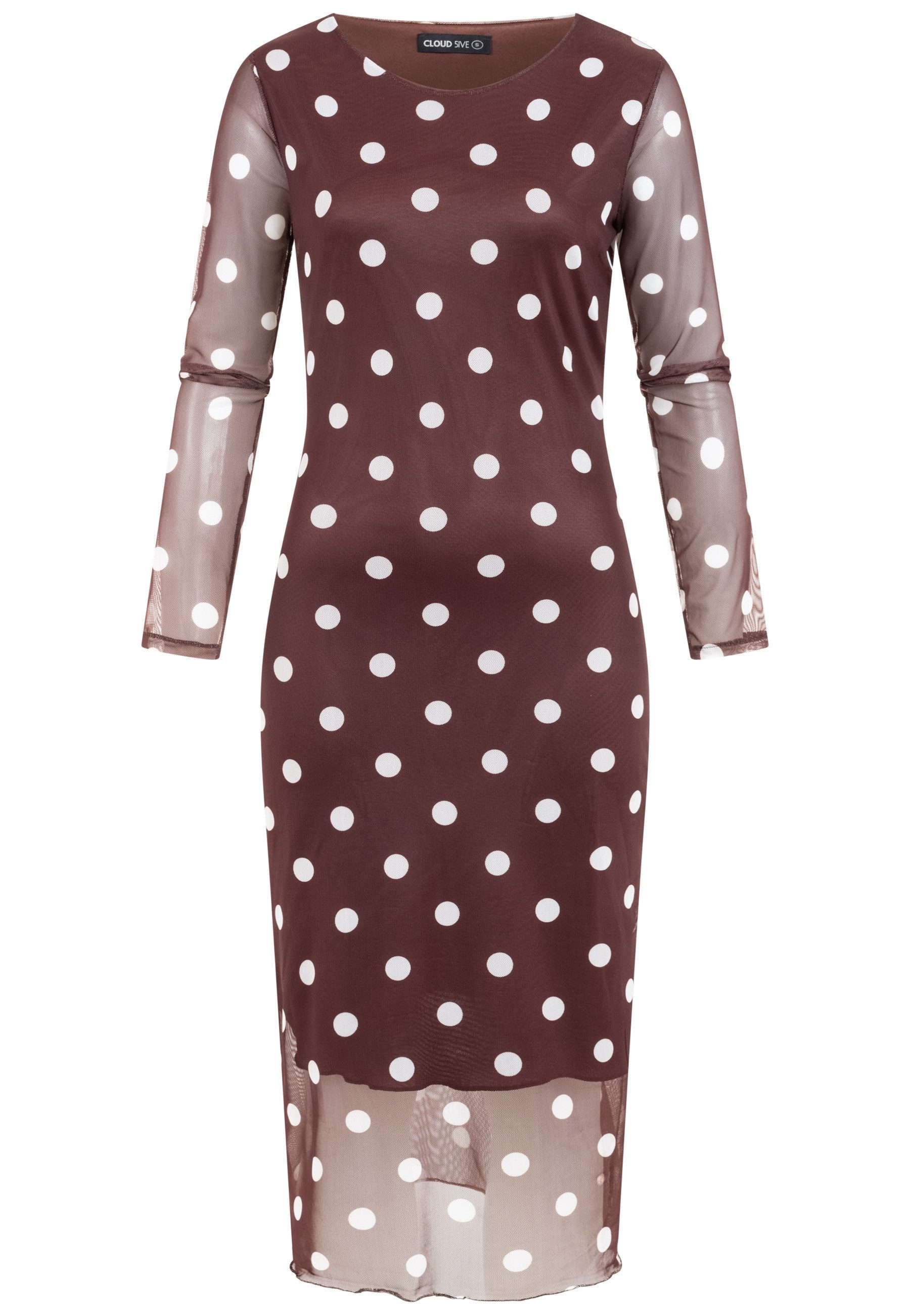 CLOUD 5IVE A-Linien-Kleid CLOUD 5IVE Long-sleeve Dress Polka Dots (1-tlg)