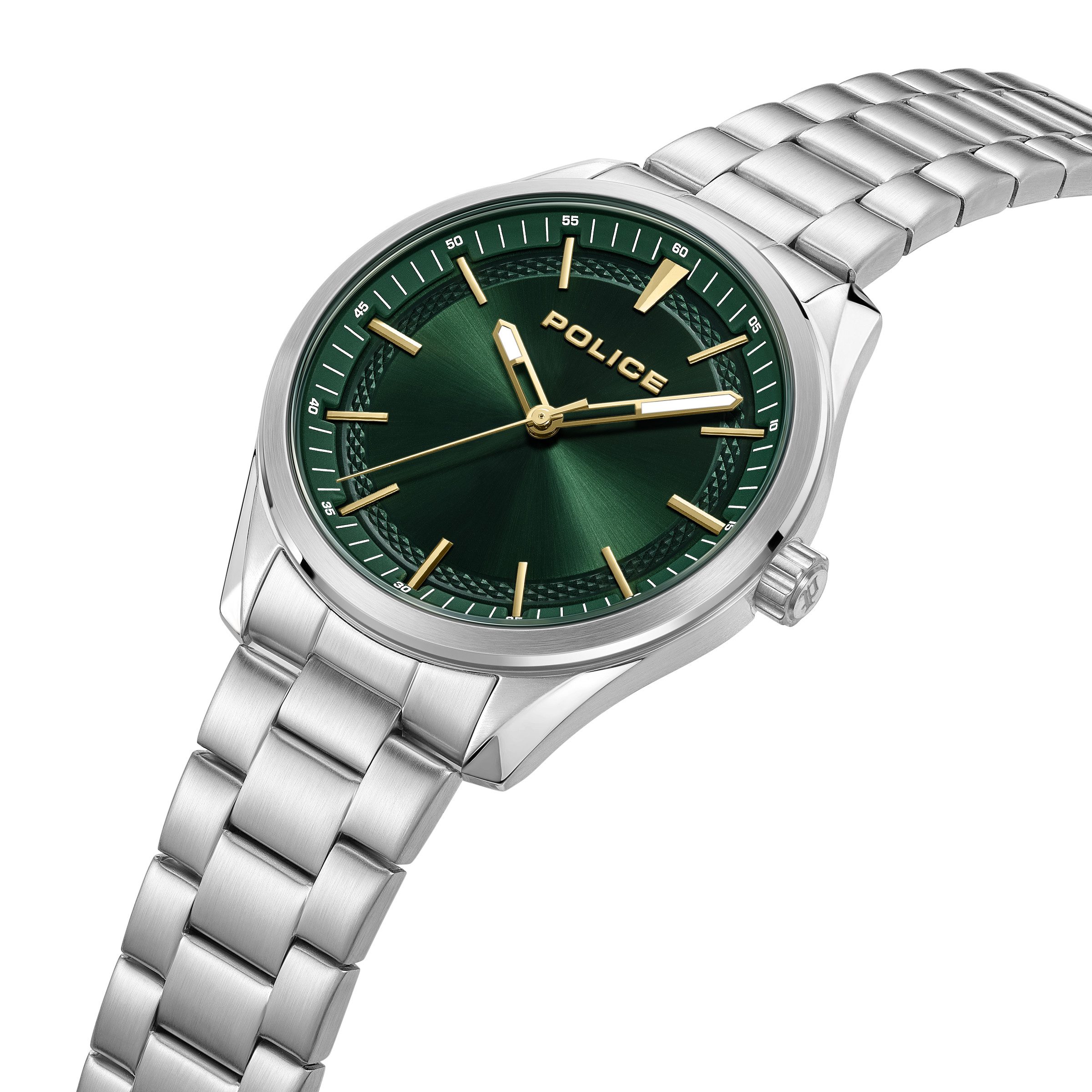 Police Quarzuhr Grille PEWJG0018204, Armbanduhr, Herrenuhr, Edelstahlarmband, analog