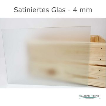 Glaserei Rohrig Regal Glasplatte, Glasregal - Satinato 4 mm - (94,96 EUR/qm) - Viele Maße!