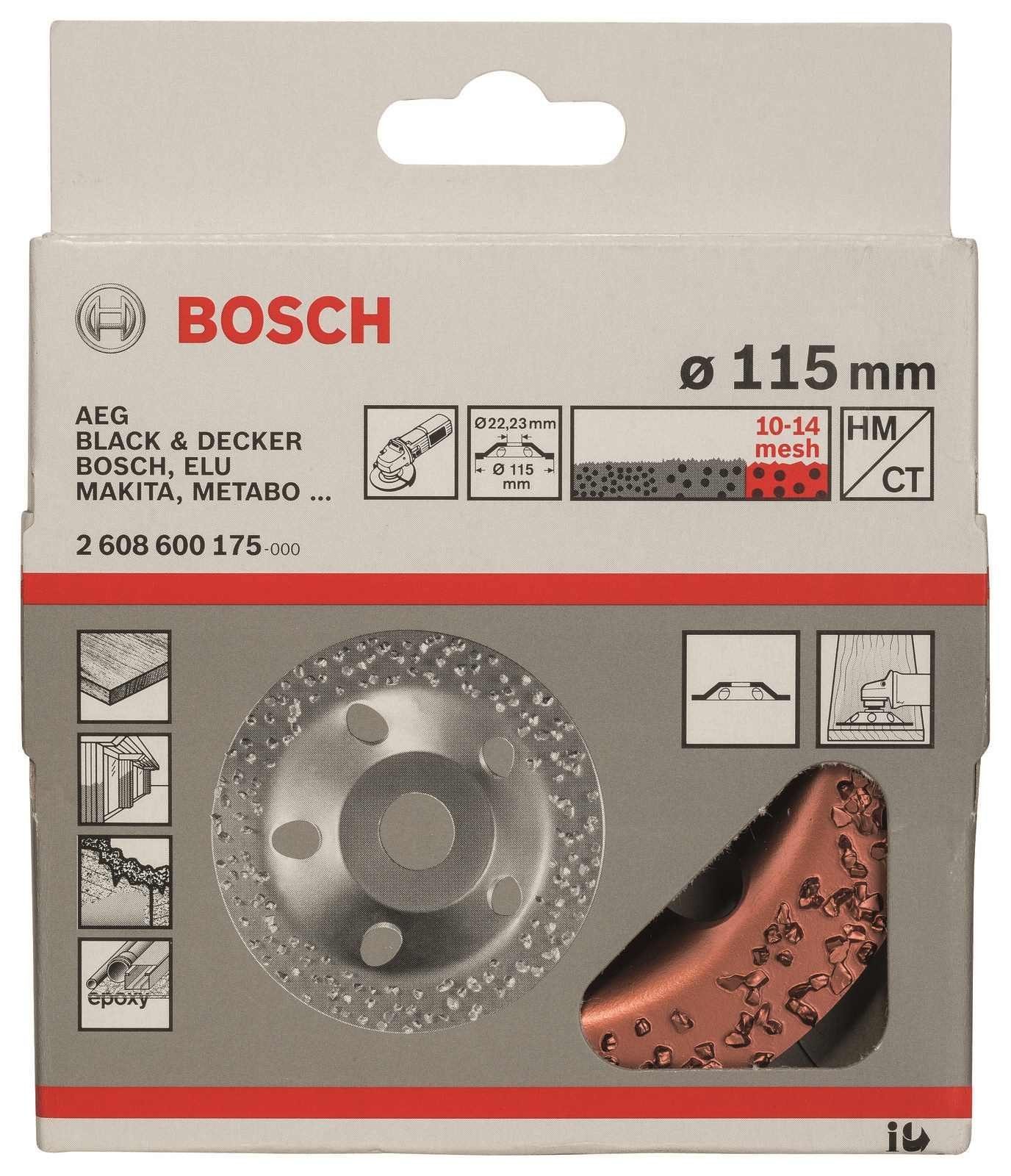 BOSCH Bohrfutter Bosch Professional Hartmetalltopfscheibe 115x22.23mm grob, 1 Stk.