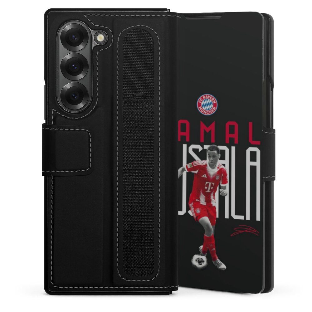 DeinDesign Handyhülle FC Bayern München Jamal Musiala Offizielles Lizenzprodukt, Samsung Galaxy Z Fold 6 Hülle Handy Flip Case Wallet Cover