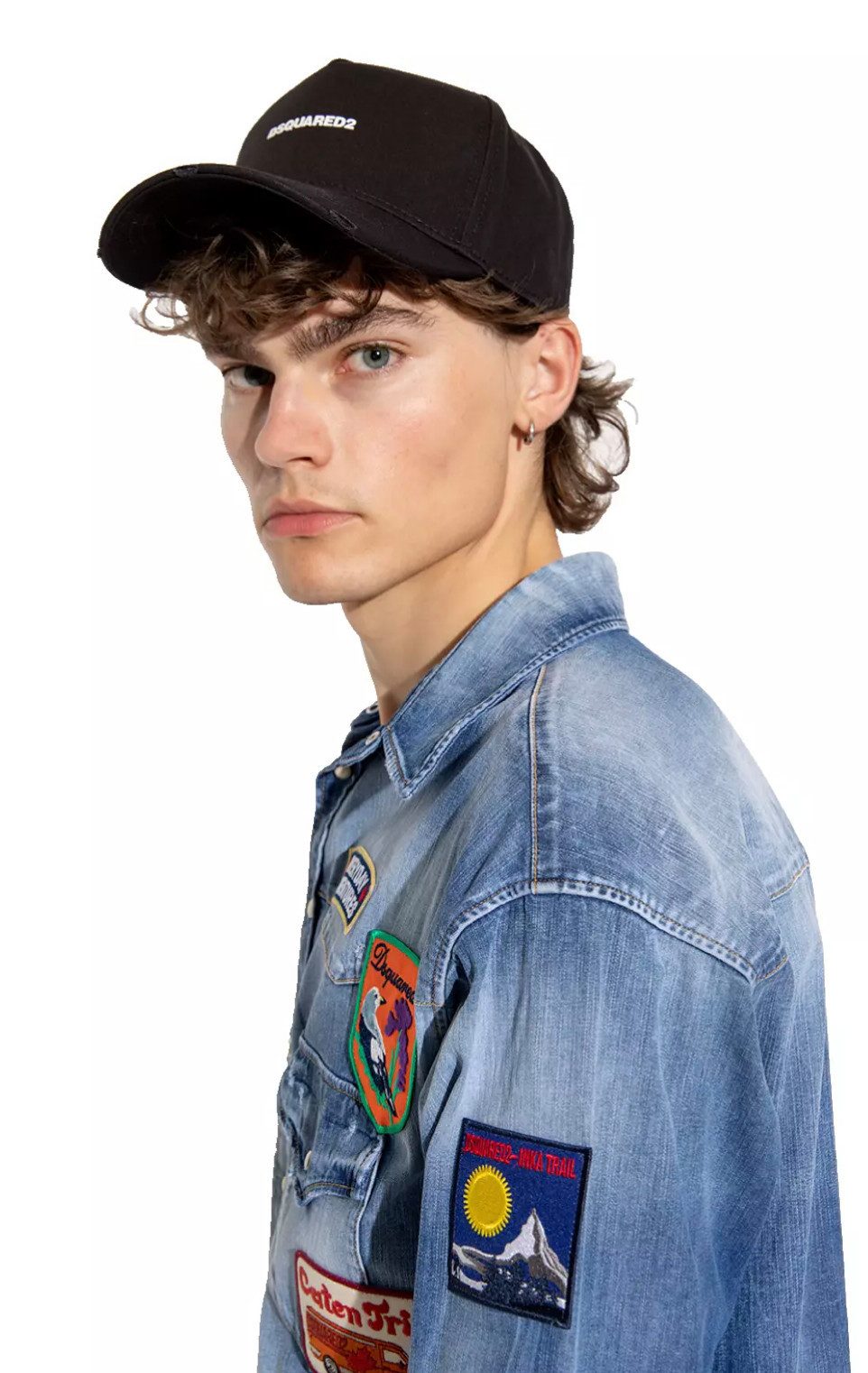 Dsquared2 Baseball Cap Mini Logo Icon Kappe Mütze Cap Basebalkappe Destroyed-Details für einen authentischen Used-Look