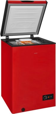 exquisit Gefriertruhe GT100-330E rot, 54,6 cm breit, 96 l, 96 Liter Nutzinhalt, 4 Sterne Gefrieren