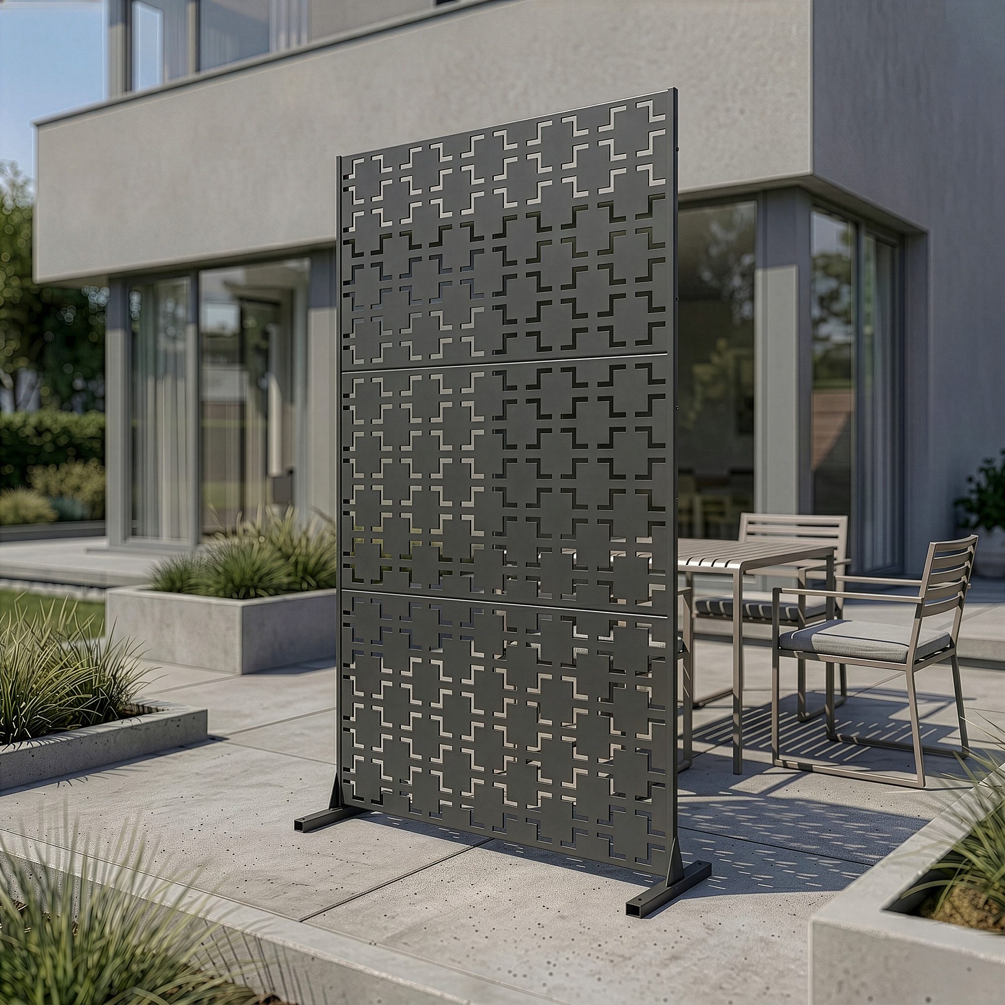 casa.pro Raumteiler, »Basciano« Trennwand verzinkter Stahl 180x90 cm Anthrazitgrau