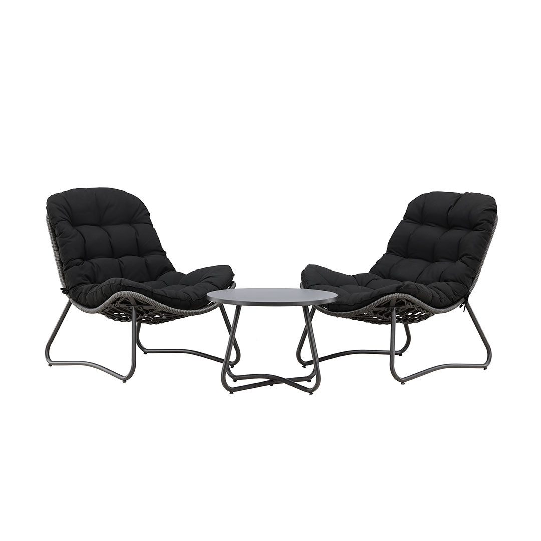 Gartenlounge-Set Cala Loungeset 2 Loungestühle, 1 Couchtisch anthra