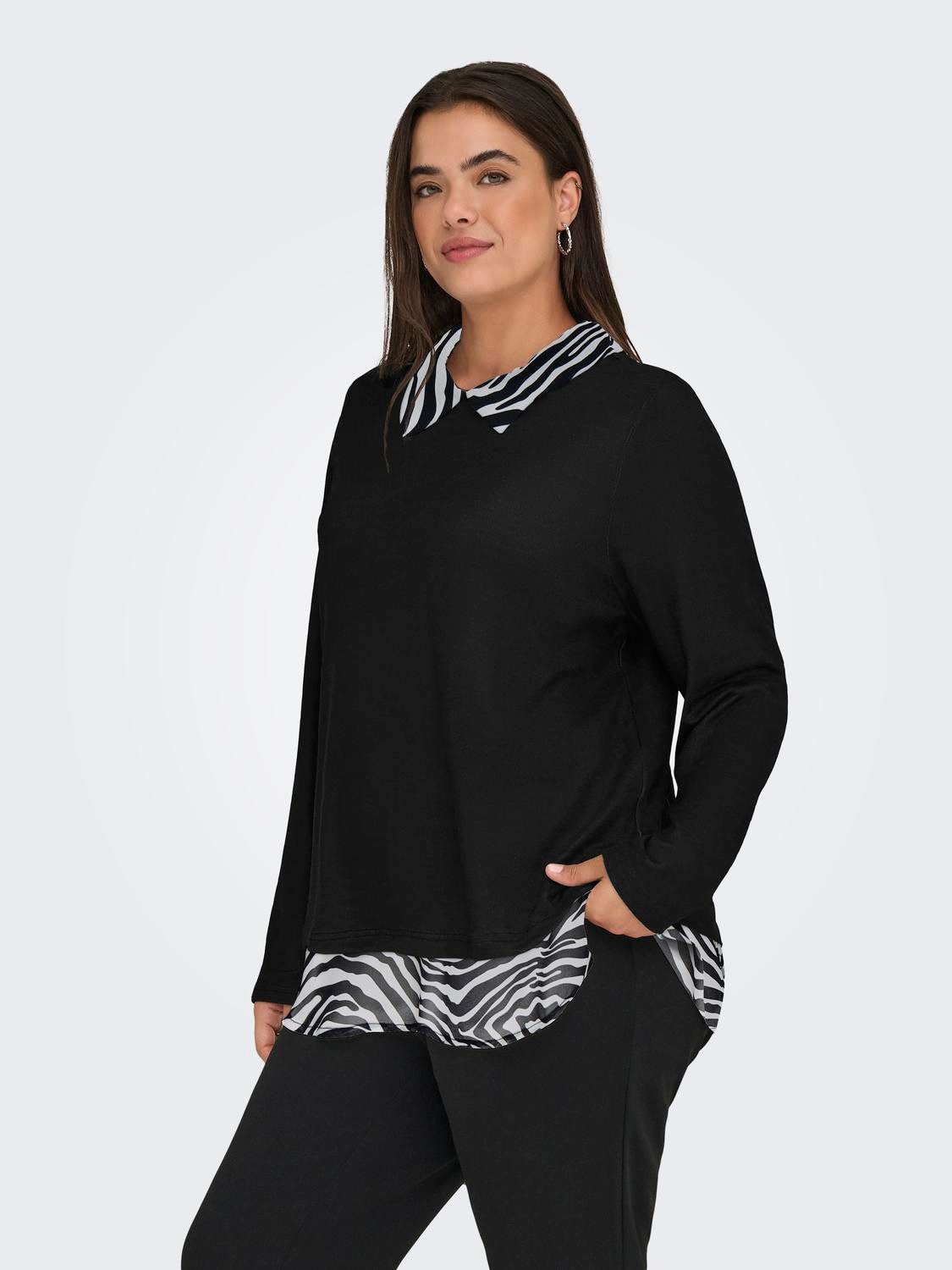 ONLY CARMAKOMA Blusenshirt CARALBA LS MIX TOP JRS günstig online kaufen