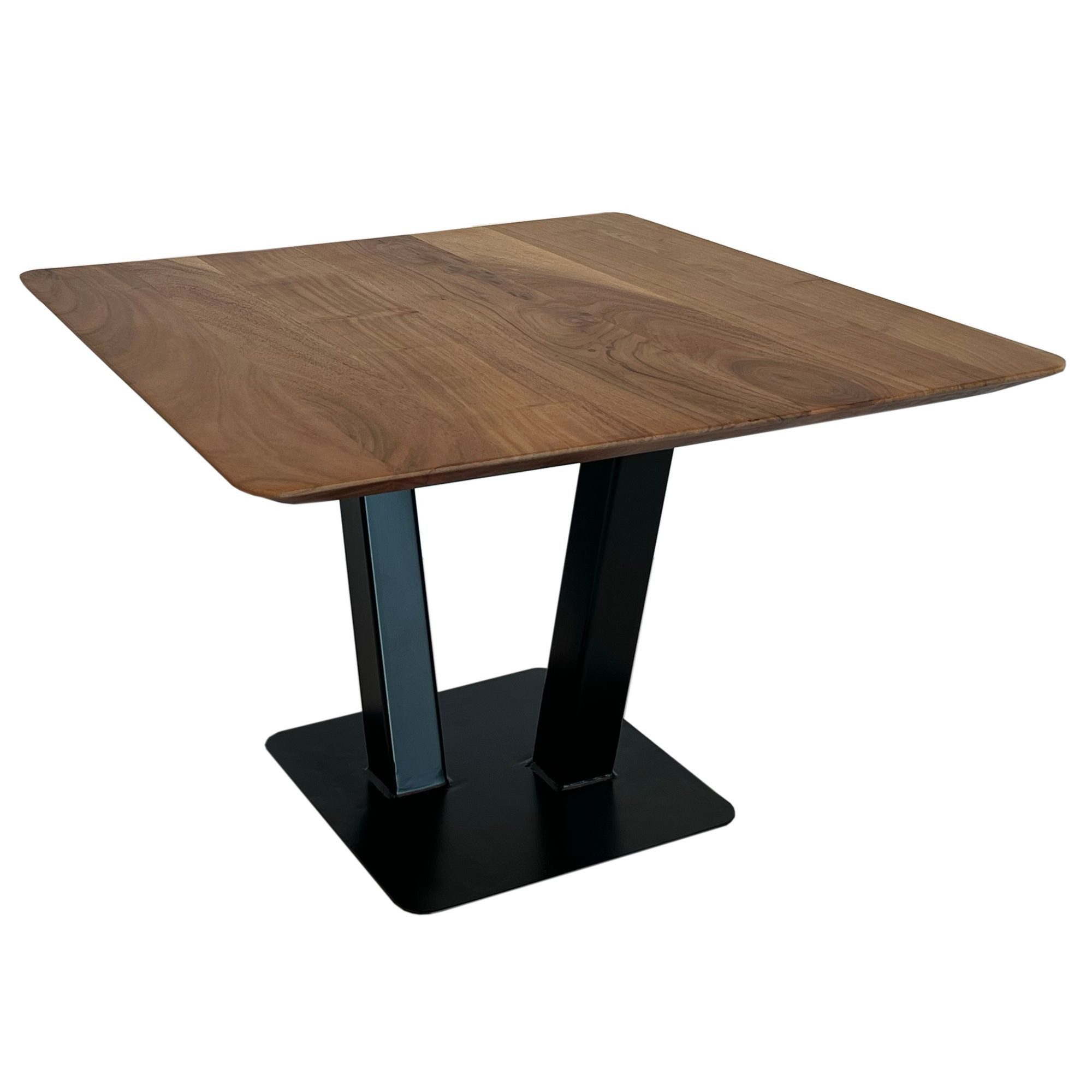 Wohnling Couchtisch WL7.012 60 cm Holz Massiv Sofatisch Wohnzimmertisch Quadratisch (60x60x40 cm Sofatisch Akazie Massivholz Industrial), Wohnzimmertisch Quadratisch, Kaffeetisch Modern
