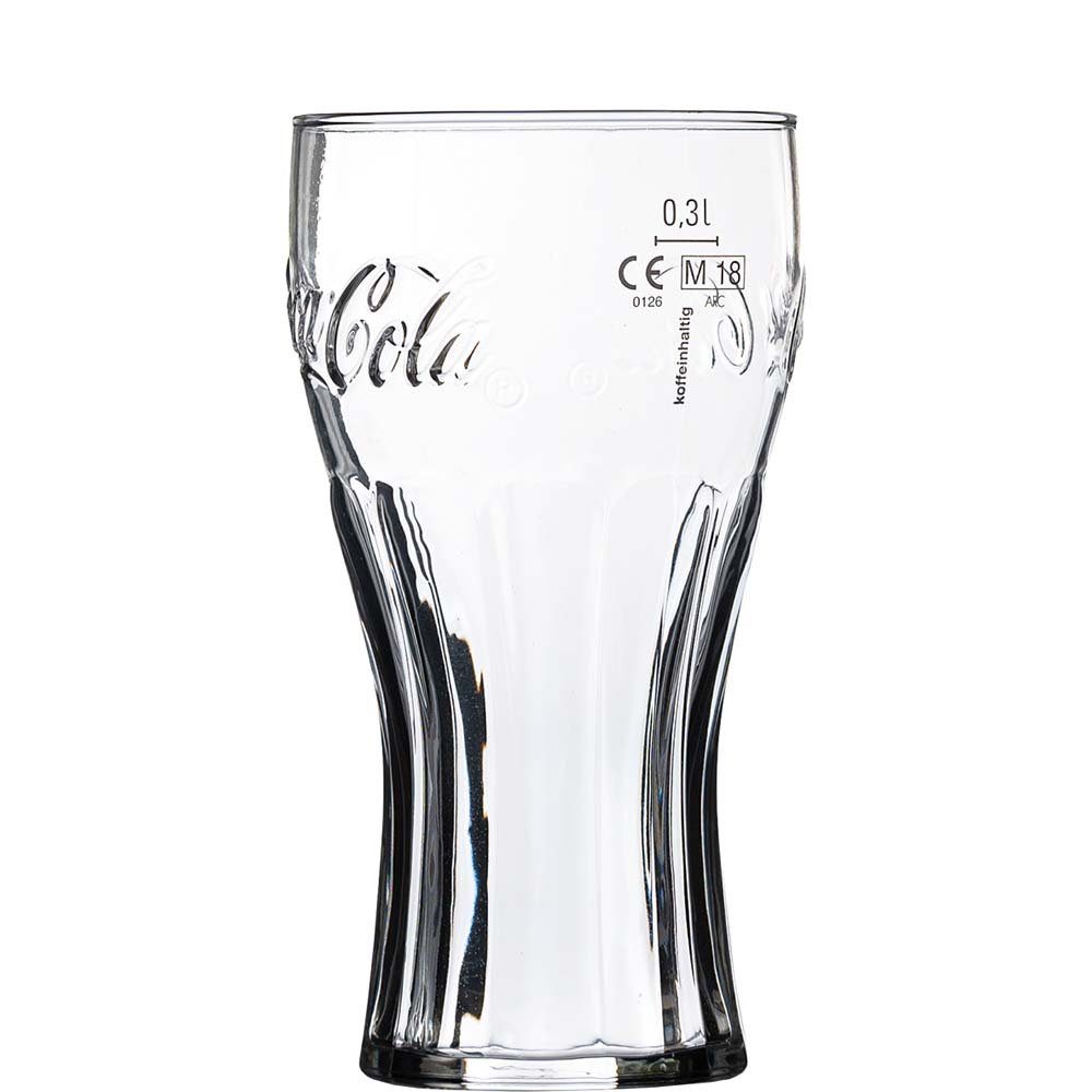 Arcoroc Tumbler-Glas Coca-Cola, Glas, 6 Stück Transparent Konturglas Glas 370ml