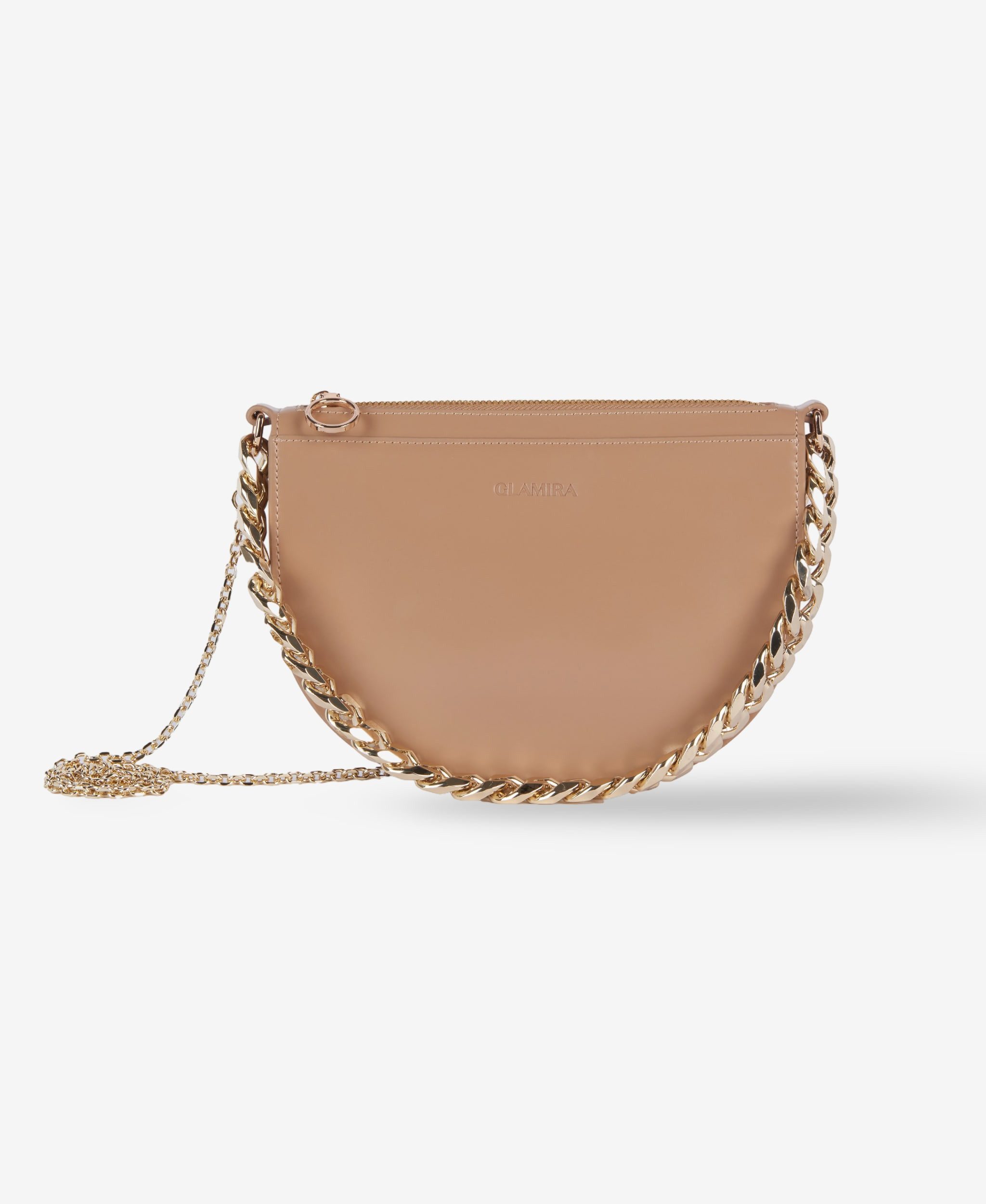 GLAMIRA Umhängetasche PetiteGlam Nerzfarbene Kettentasche (1-tlg), echt Leder