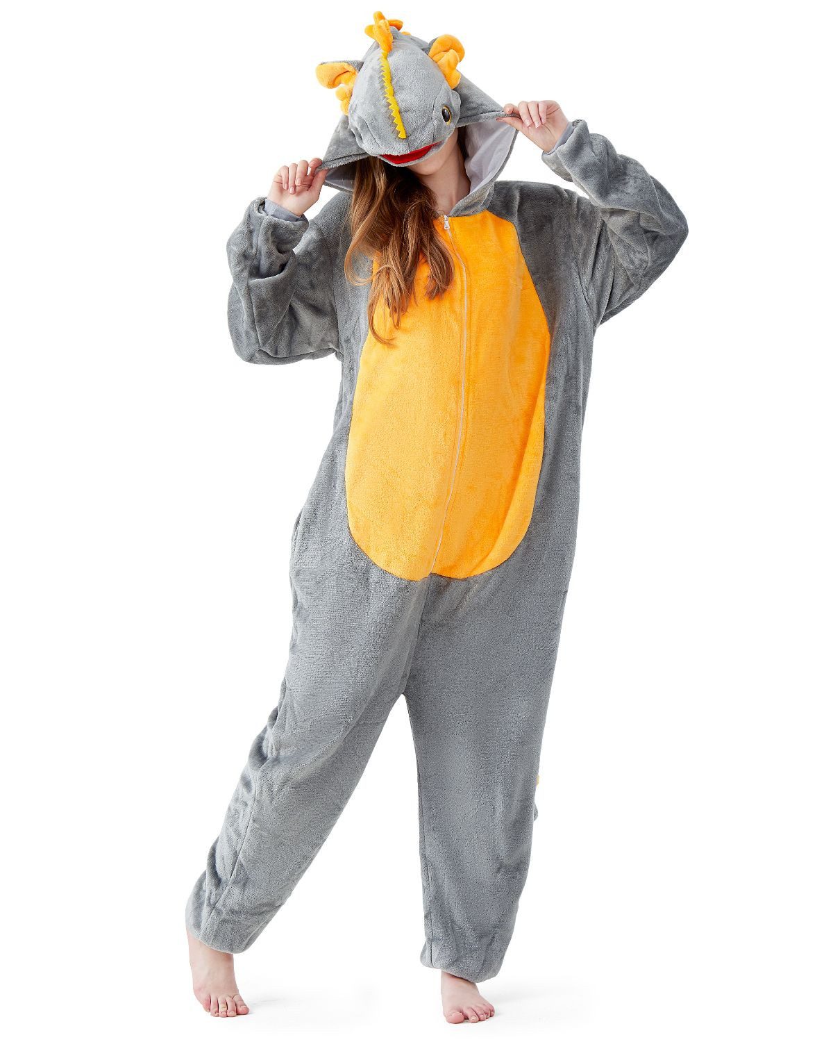 Corimori Partyanzug Onesie Ganzkörper Kostüm für Erwachsene, Damen Herren Karneval Tiefsee-Fisch Anglerfisch Seeteufel,XL