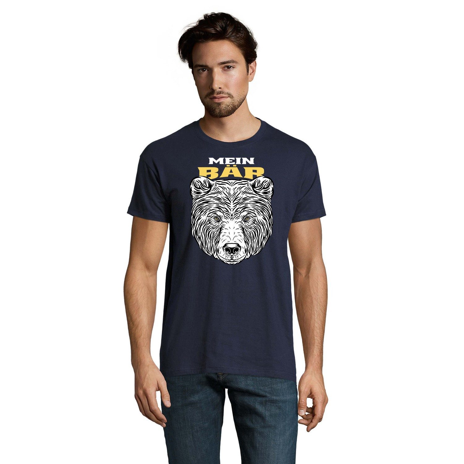 Blondie & Brownie T-Shirt Mein Bär Herren T-Shirt Bärenkopf Print Natur Outdoor Geschenk (Einzelstück, Einzelartikel) MeinBär Herren Tee Naturmotiv Bärenkopf